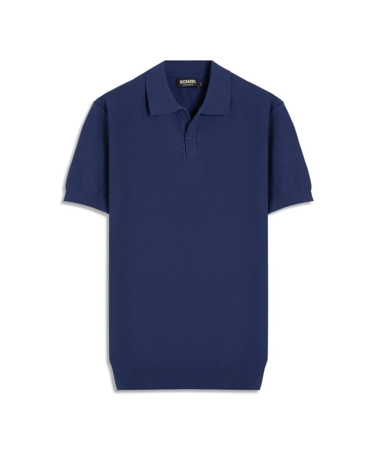 Tricot Polo Navi Falso Piquet Mc Marinho