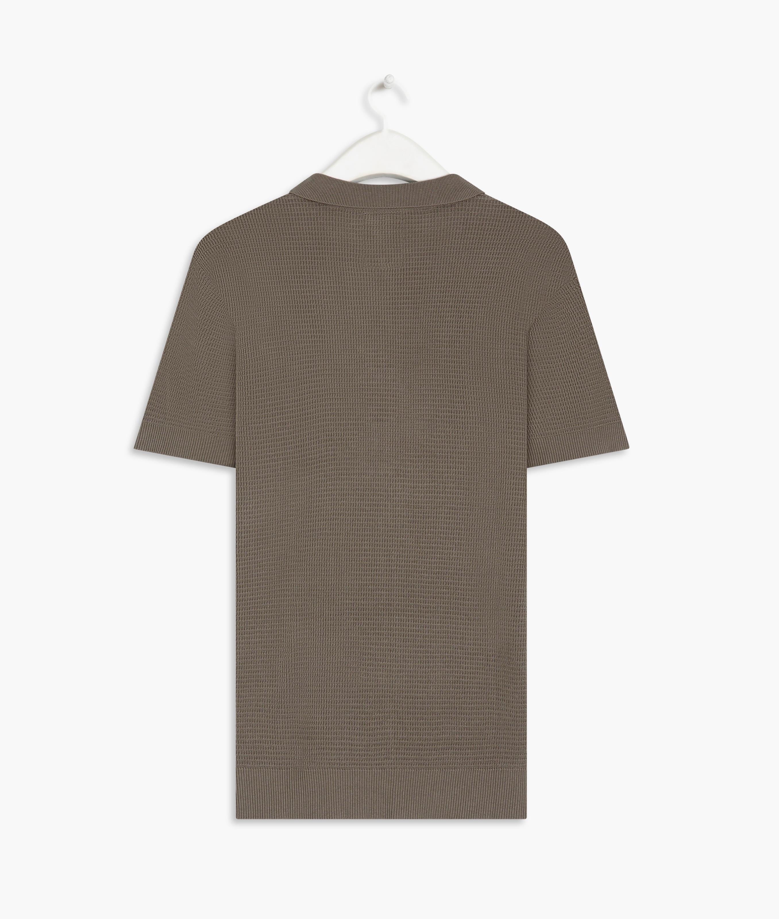 Tricot Polo Nico Waffle Havana