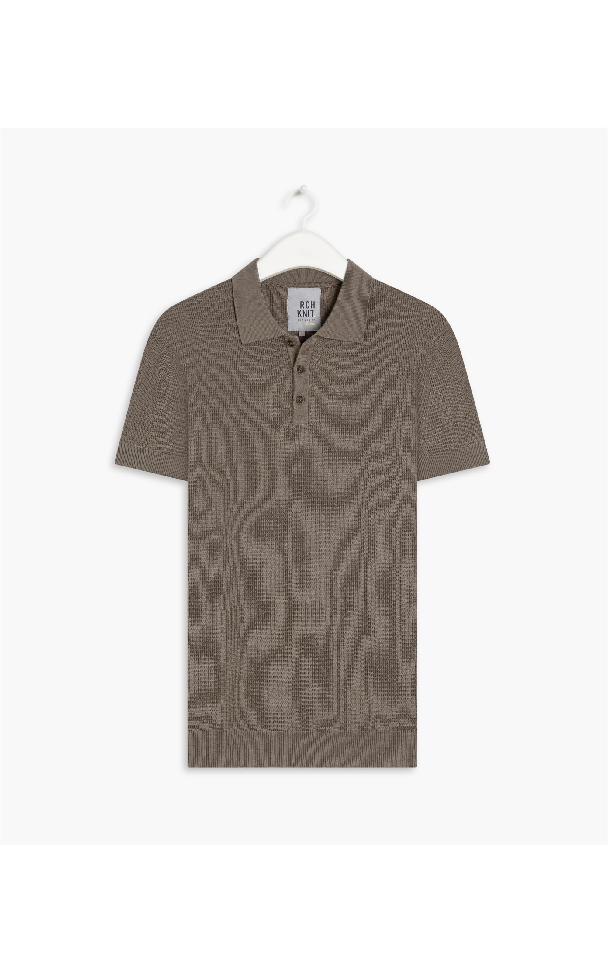 Tricot Polo Nico Waffle Havana