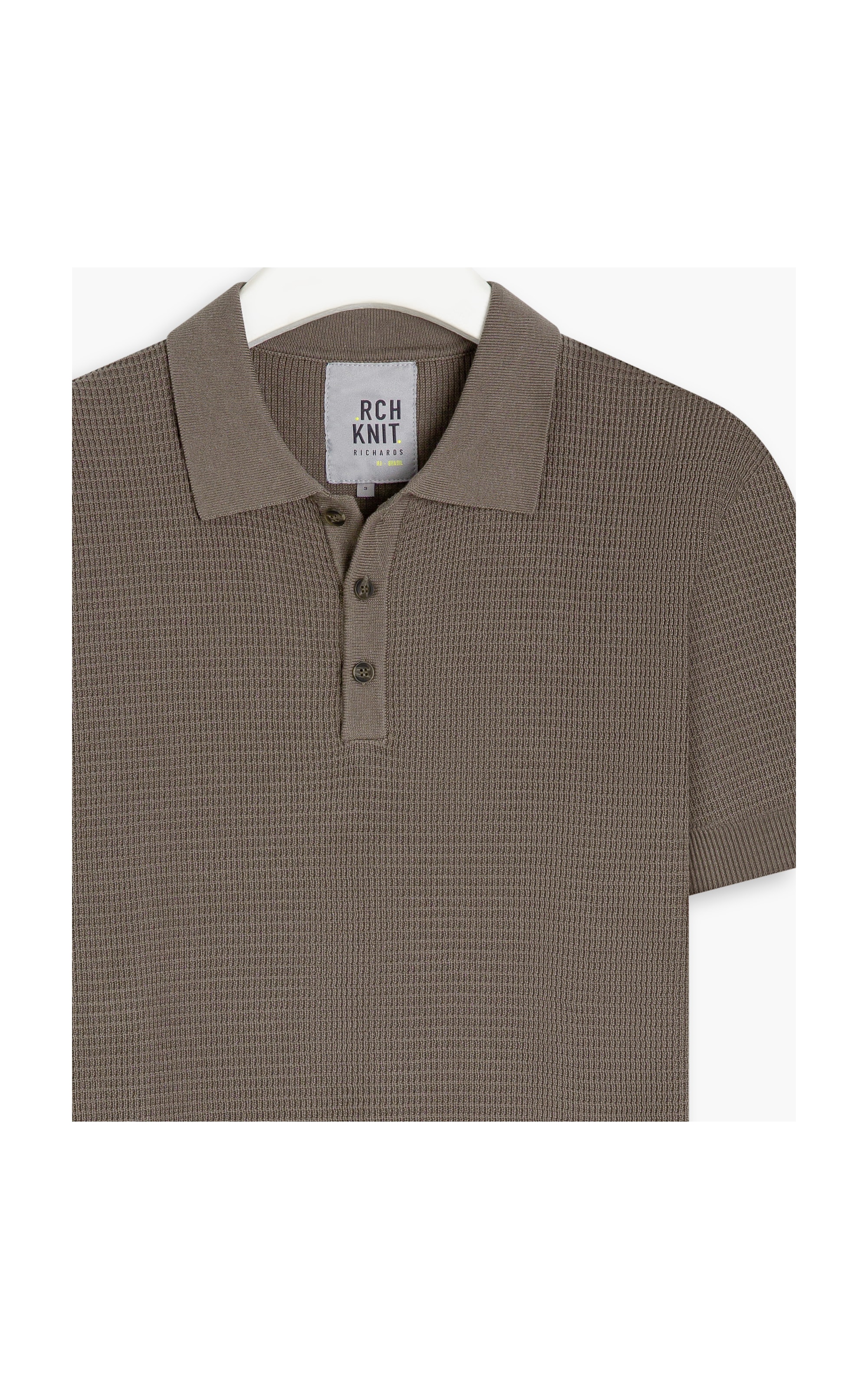 Tricot Polo Nico Waffle Havana