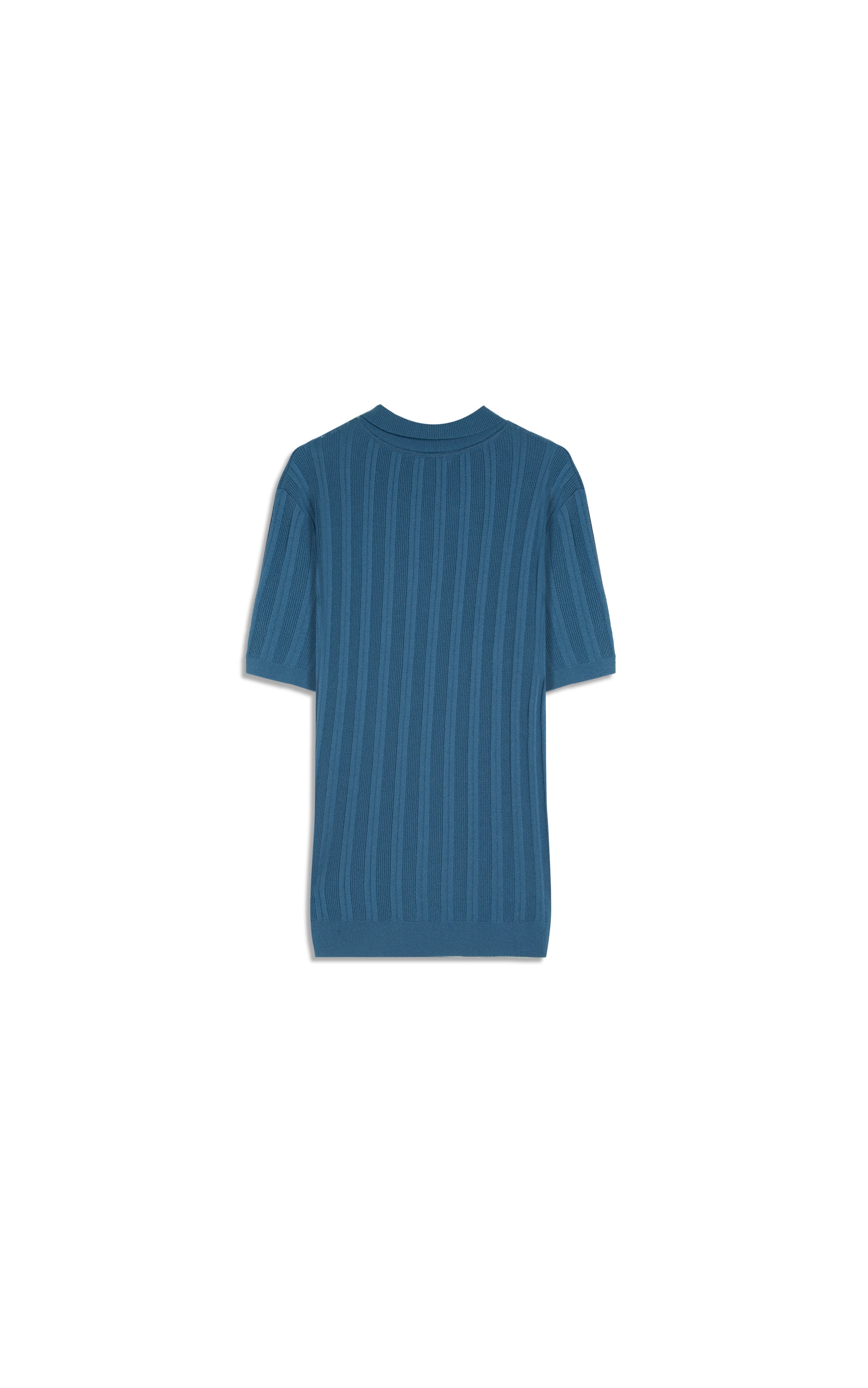 Tricot Polo Oli Textura Mc Azul Jeans