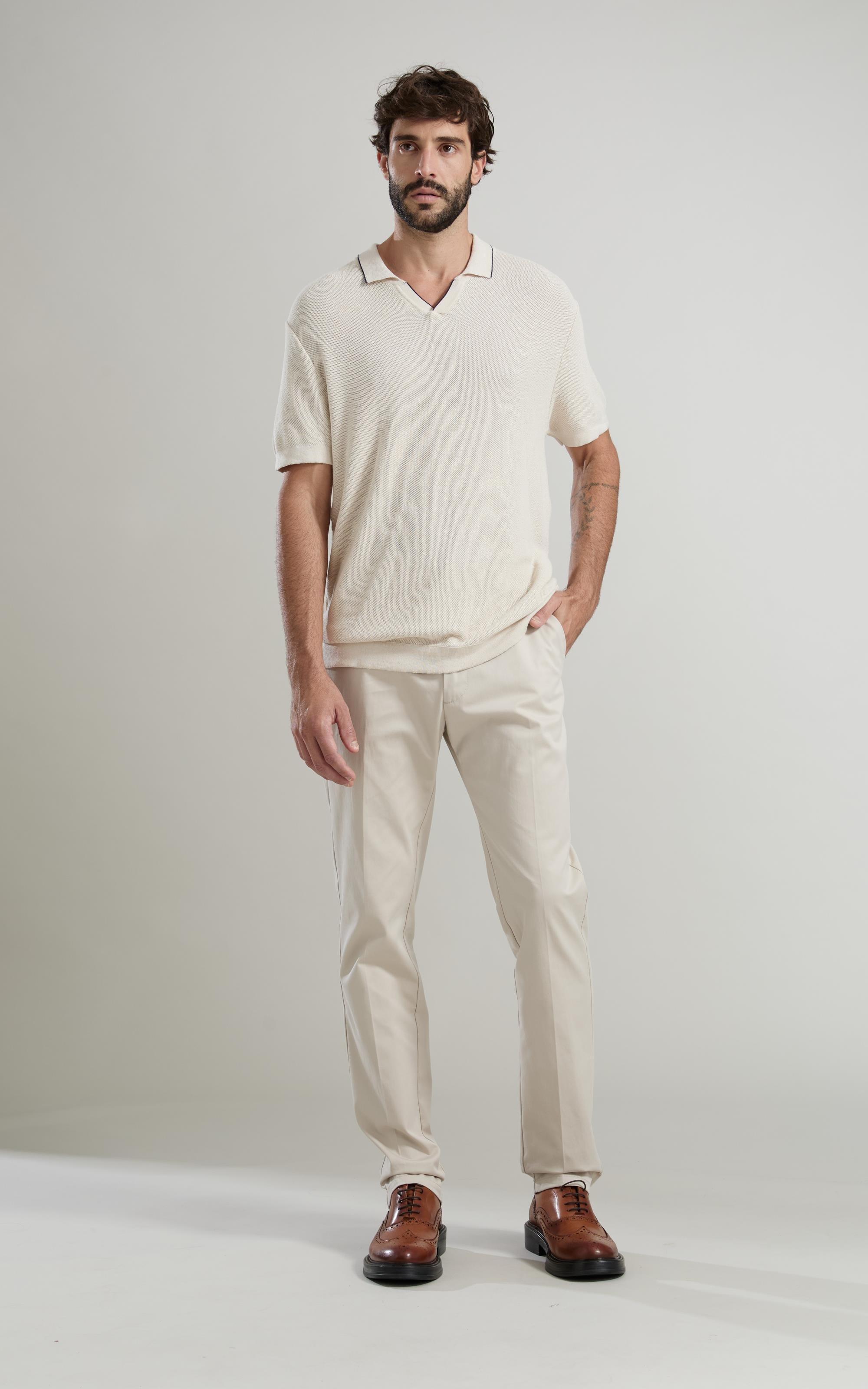 Tricot Polo Piquet Techno Mc Off White