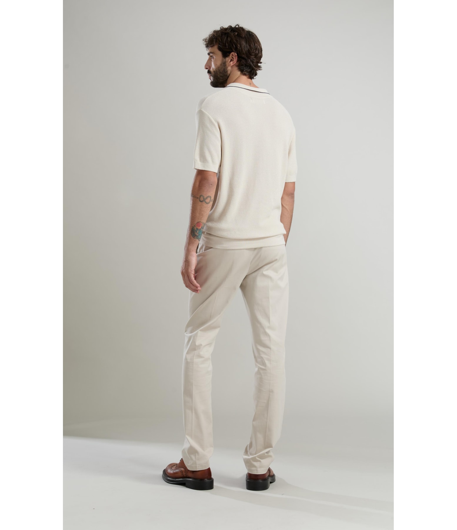 Tricot Polo Piquet Techno Mc Off White