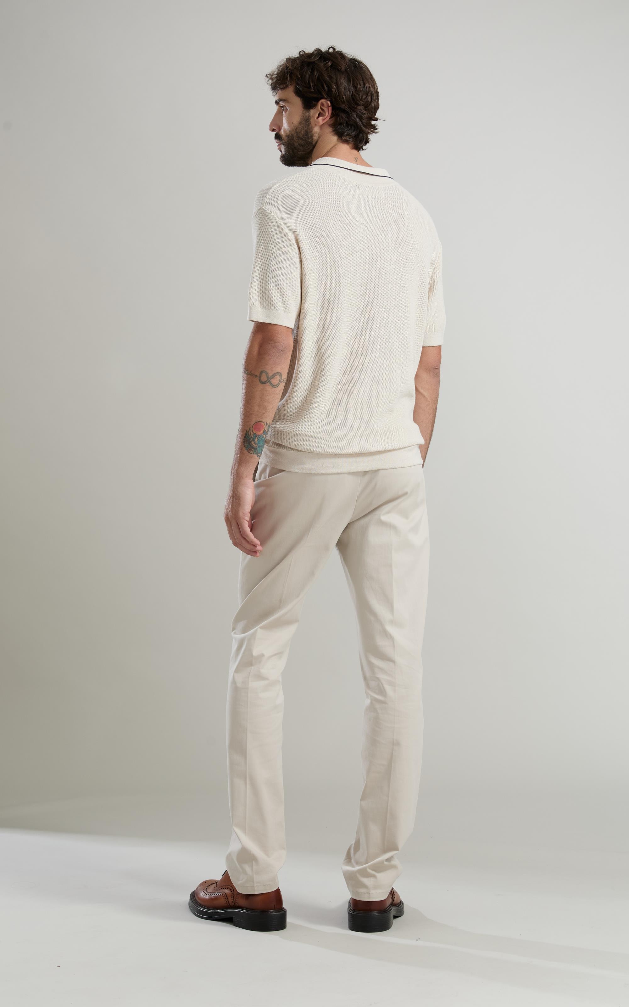 Tricot Polo Piquet Techno Mc Off White