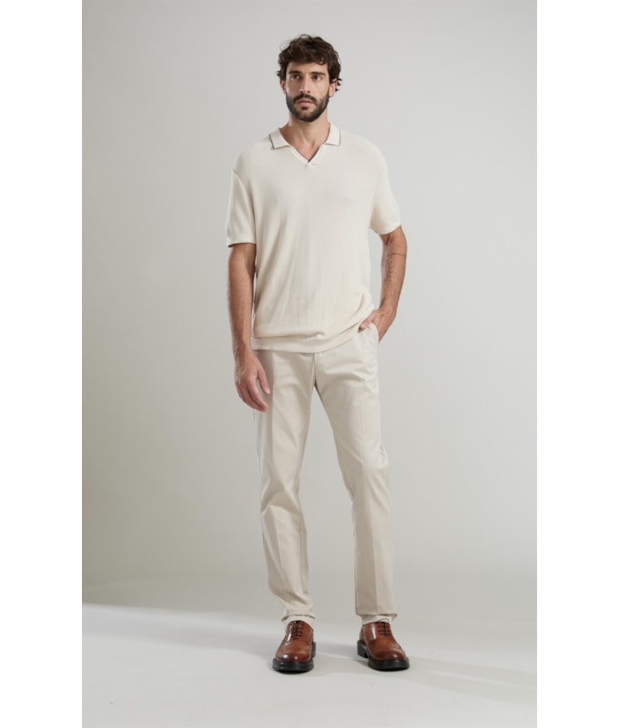 Tricot Polo Piquet Techno Mc Off White