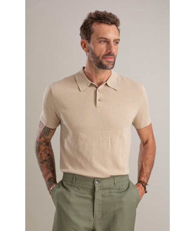 Tricot Polo Rael Linho Natural