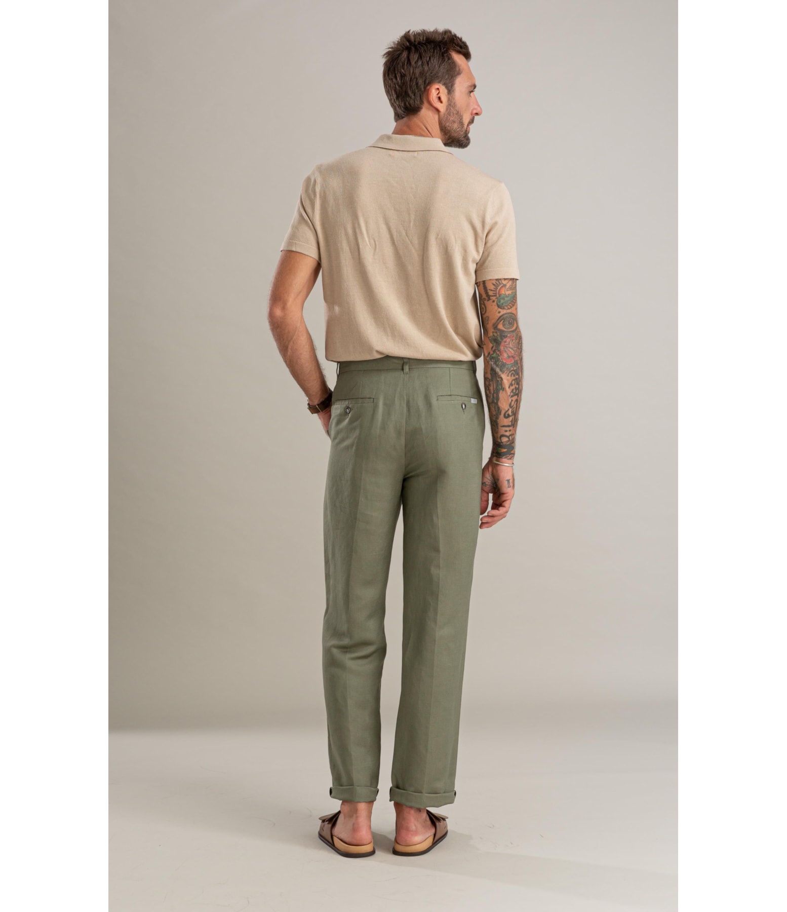 Tricot Polo Rael Linho Natural
