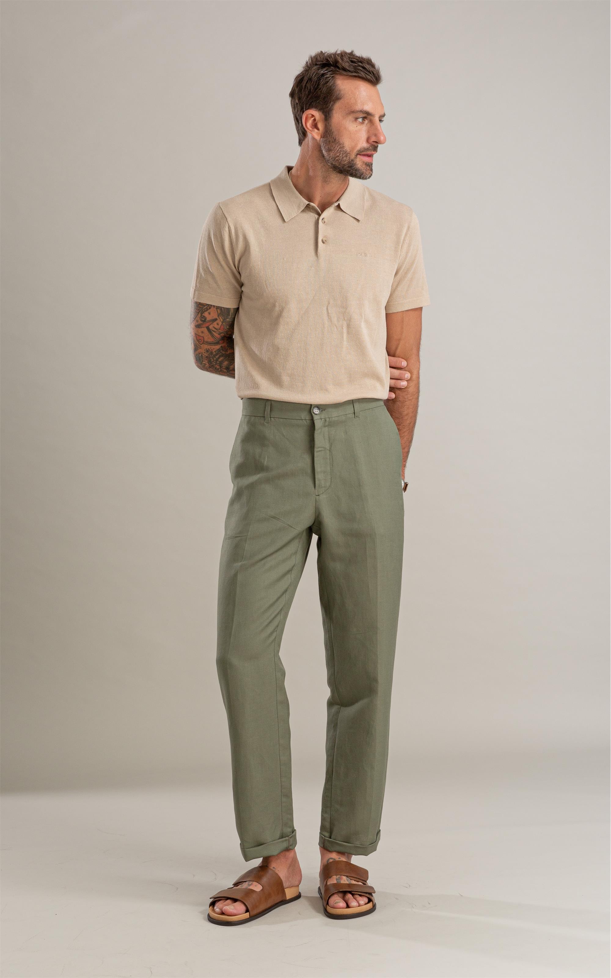Tricot Polo Rael Linho Natural