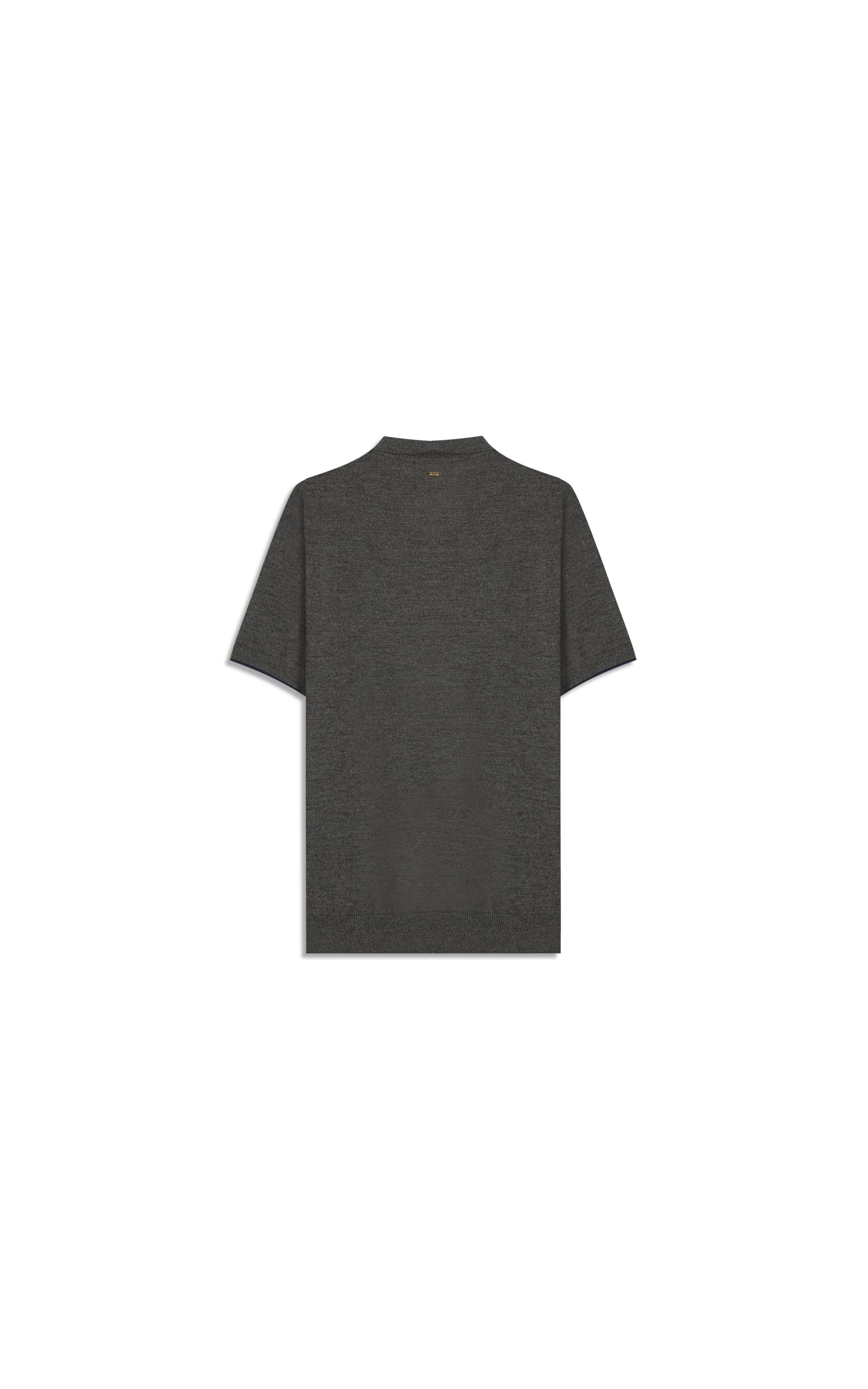 Tricot Polo Reggio Zíper Tech Chumbo Mescla