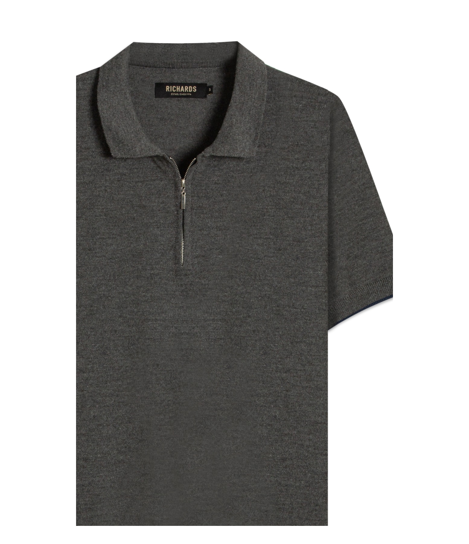 Tricot Polo Reggio Zíper Tech Chumbo Mescla