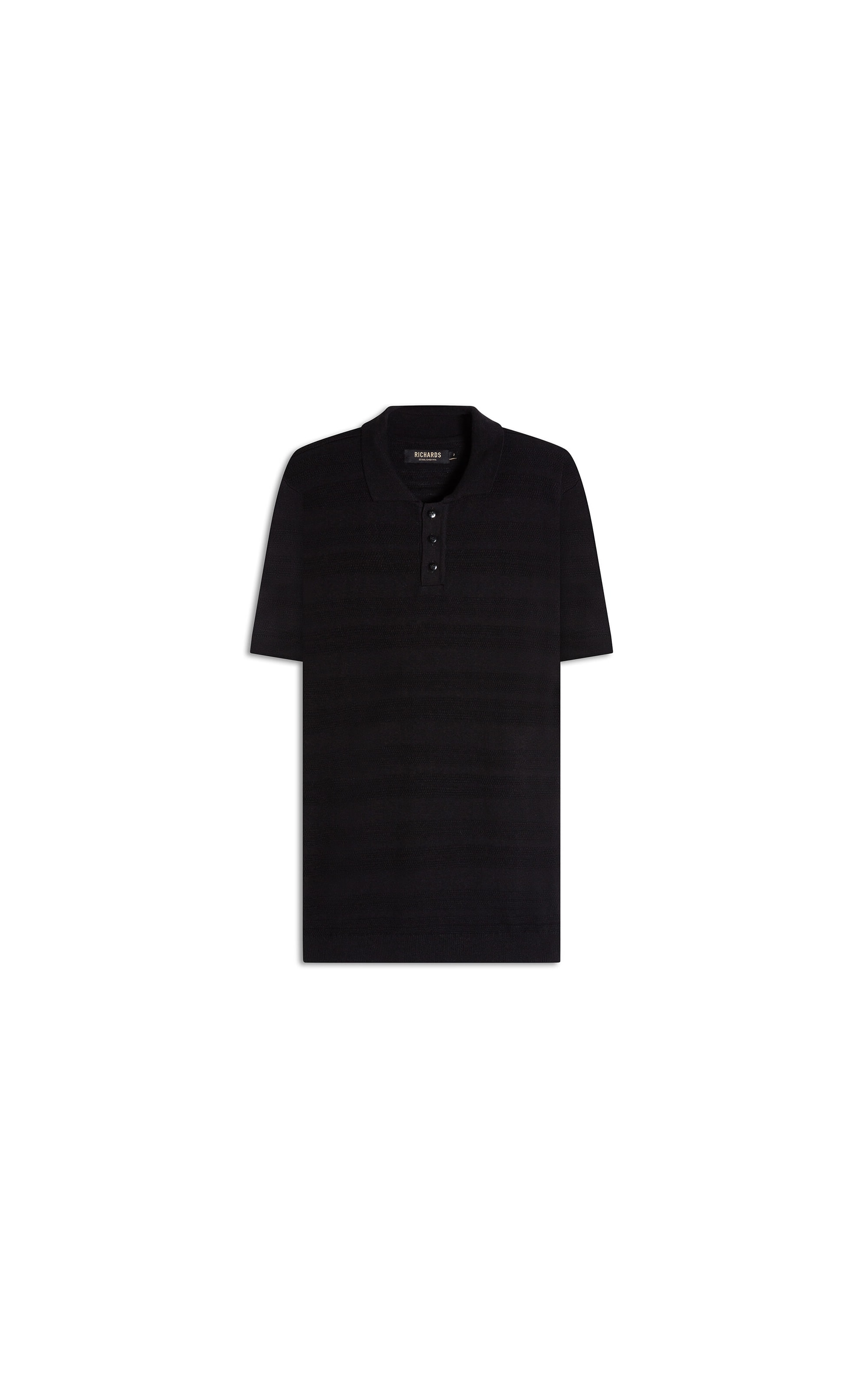 Tricot Polo Textura Listrado Techno Mc Preto