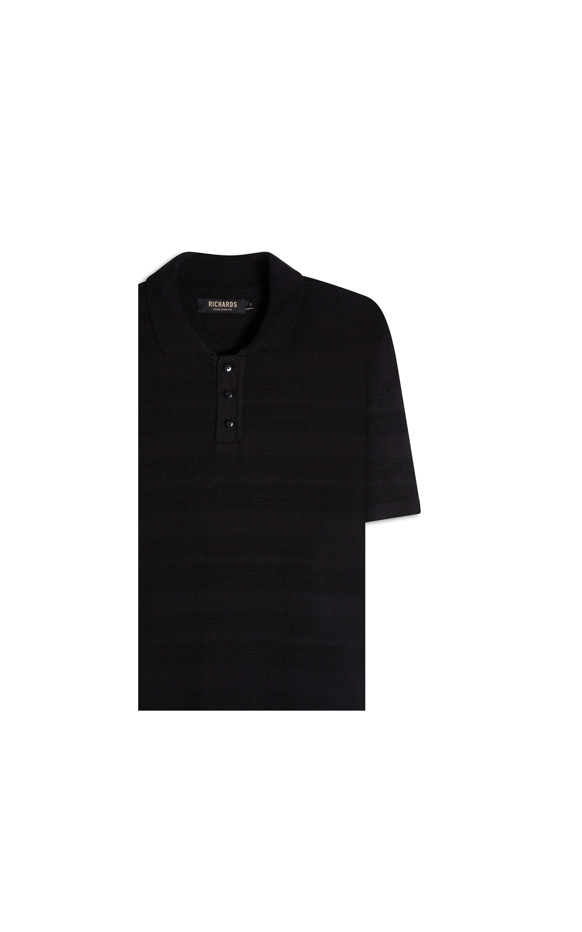Tricot Polo Textura Listrado Techno Mc Preto