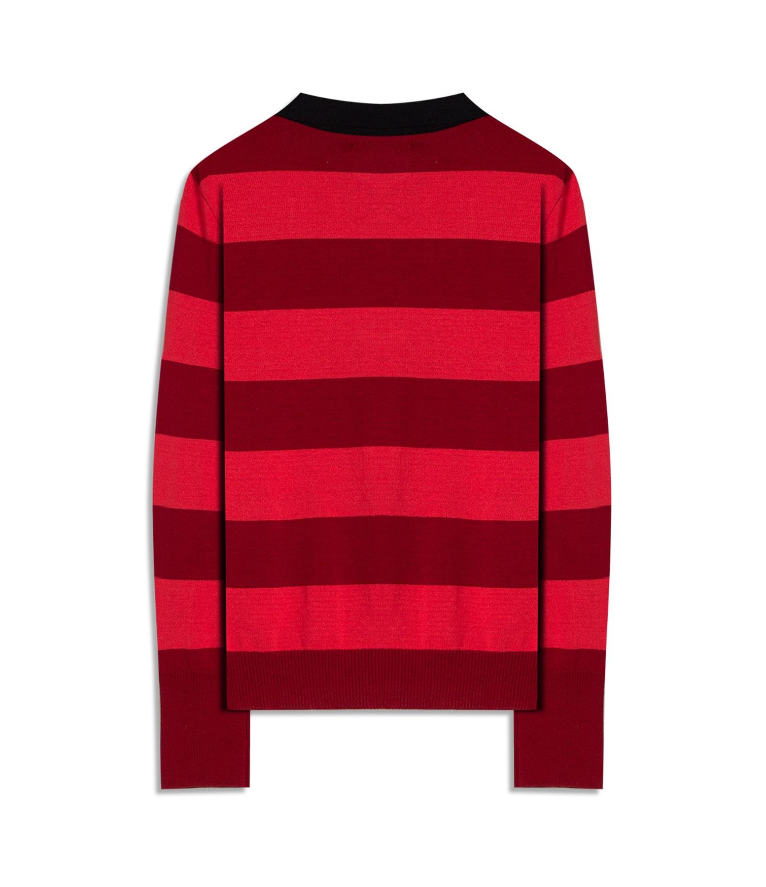 Tricot Polo Thami Modal Listrado Vermelho