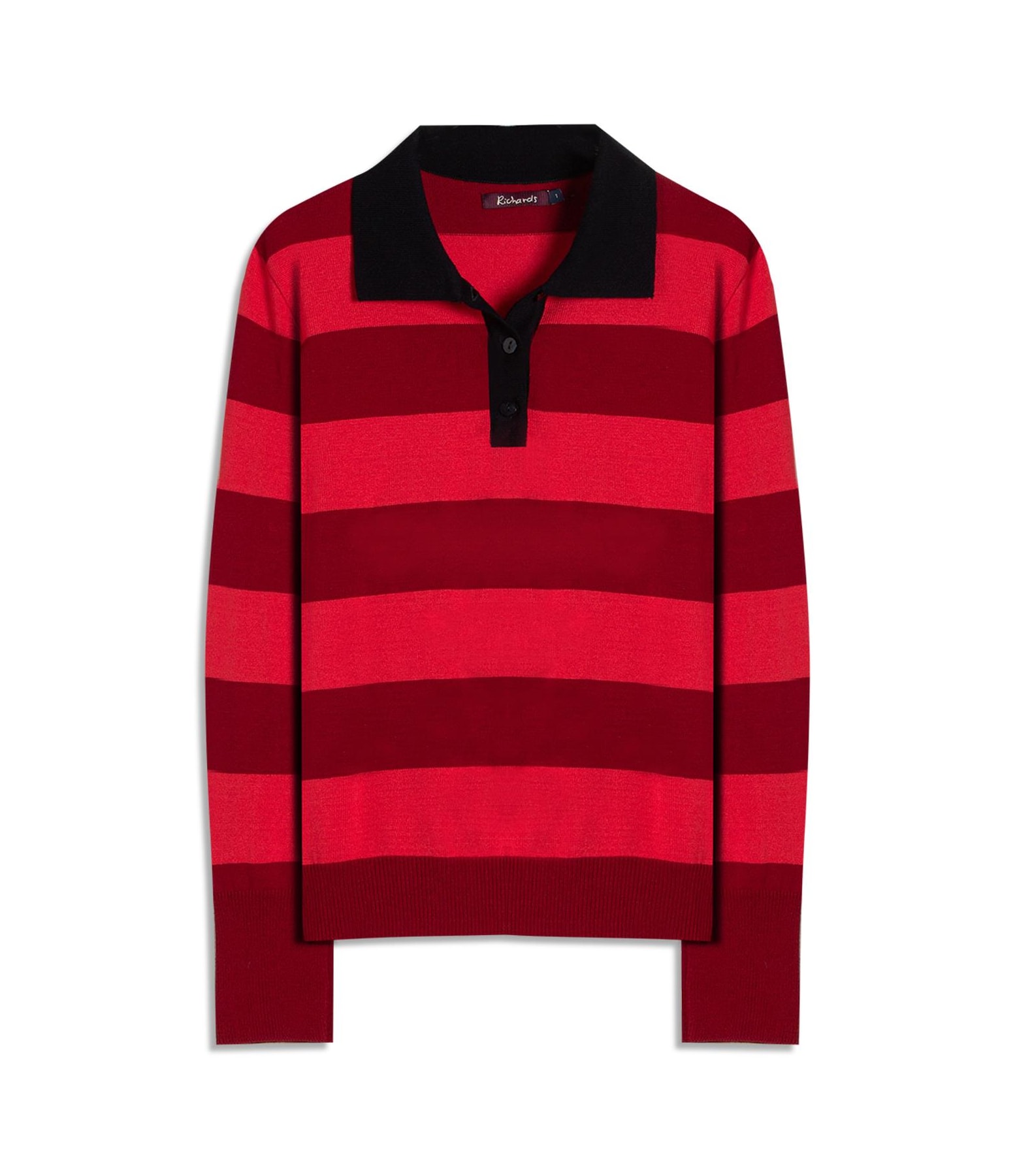 Tricot Polo Thami Modal Listrado Vermelho