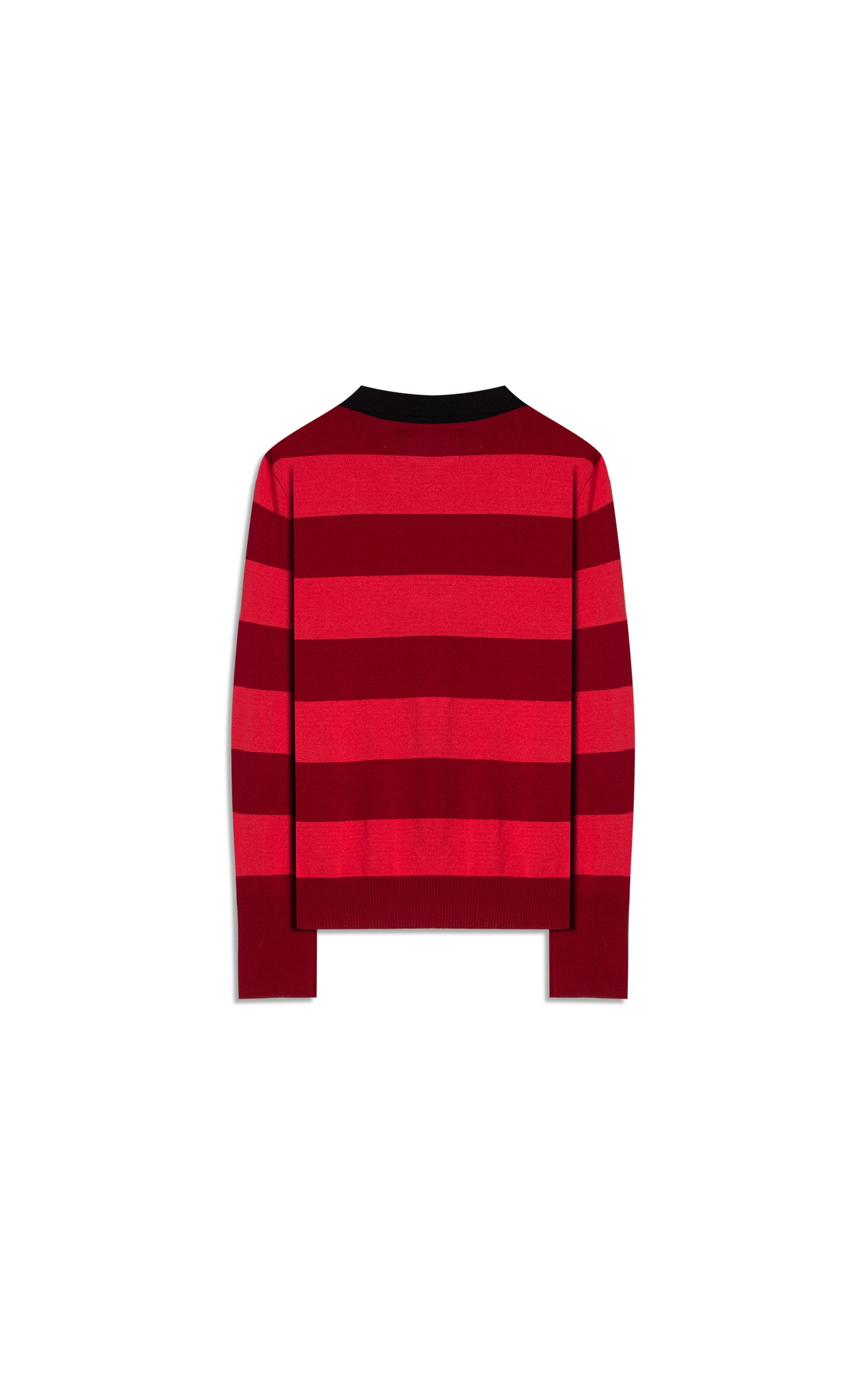 Tricot Polo Thami Modal Listrado Vermelho