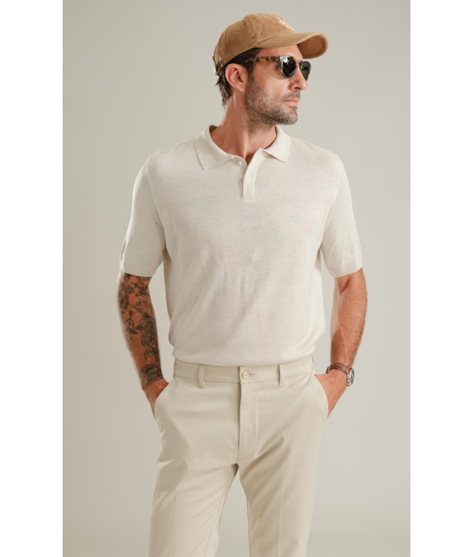Tricot Polo Yves Natural