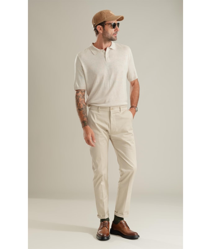 Tricot Polo Yves Natural
