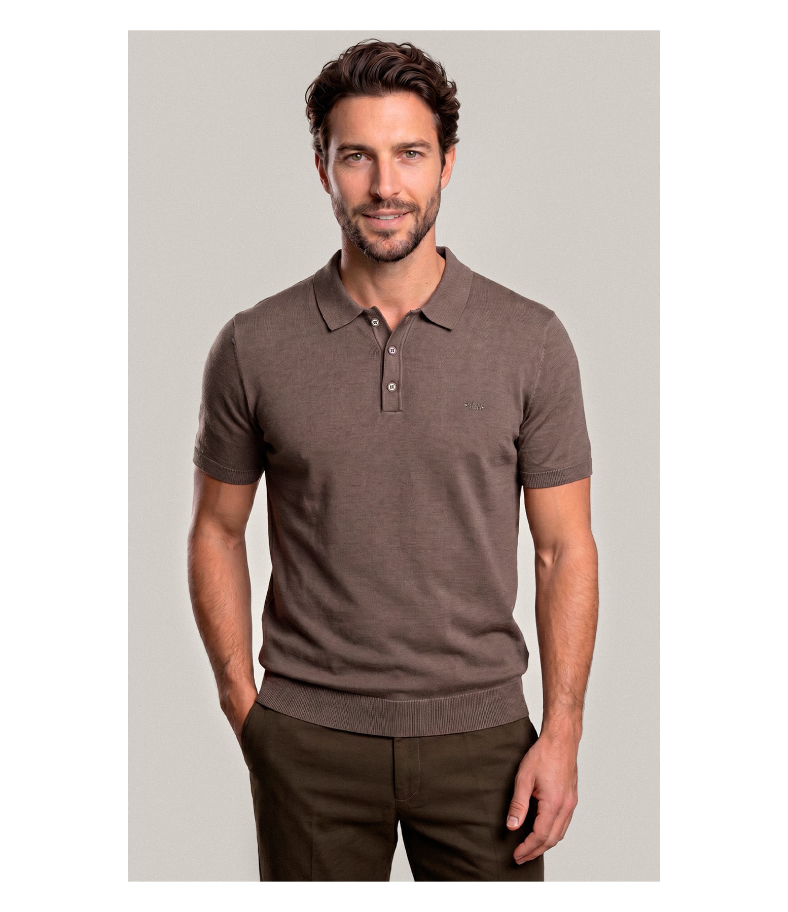 Tricot Polo Zeno Tech Castor
