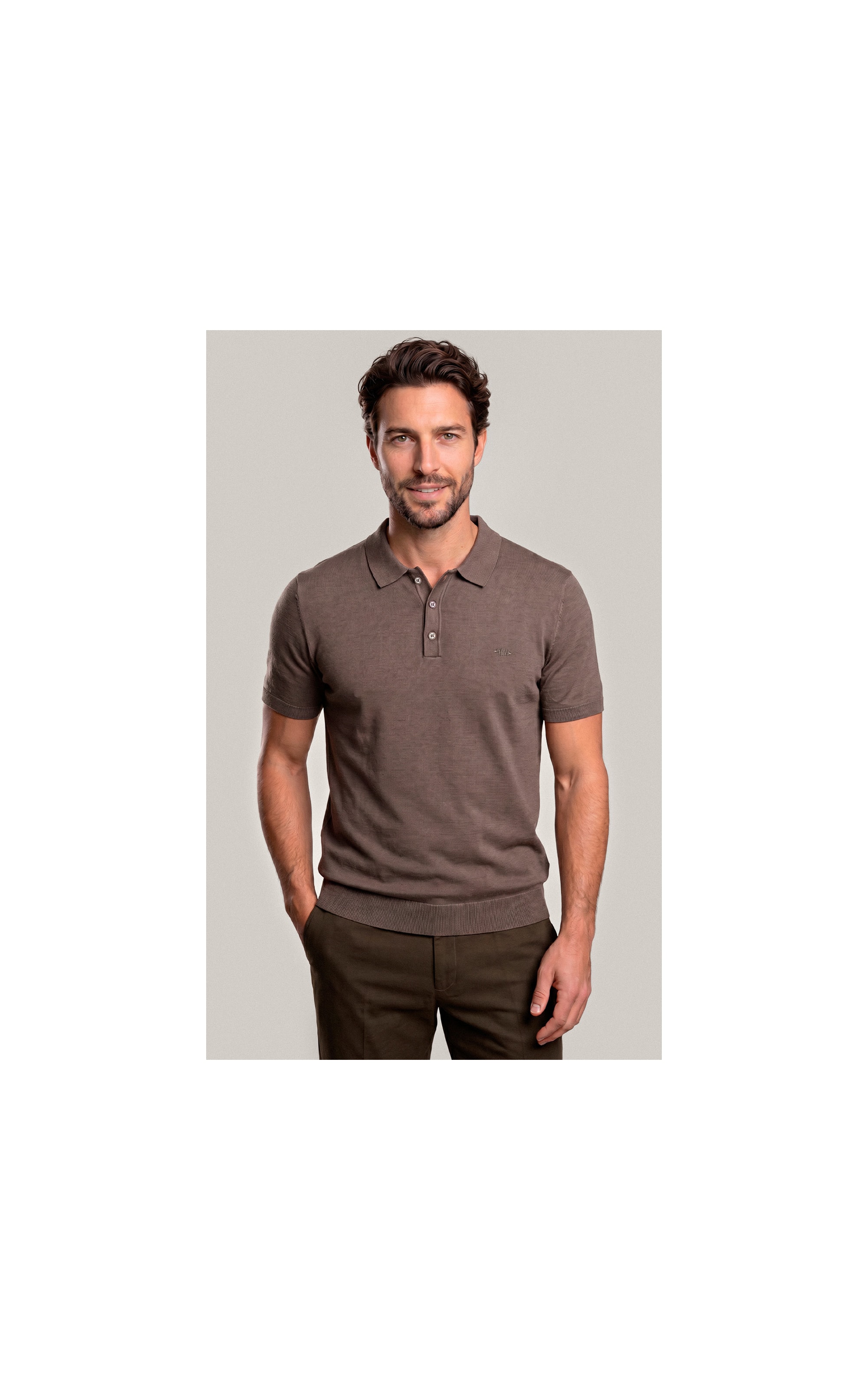 Tricot Polo Zeno Tech Castor