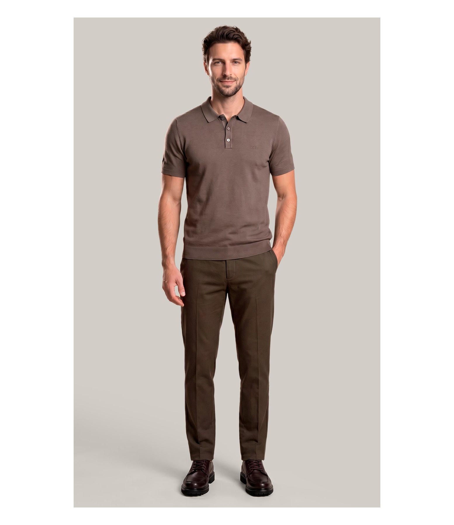 Tricot Polo Zeno Tech Castor