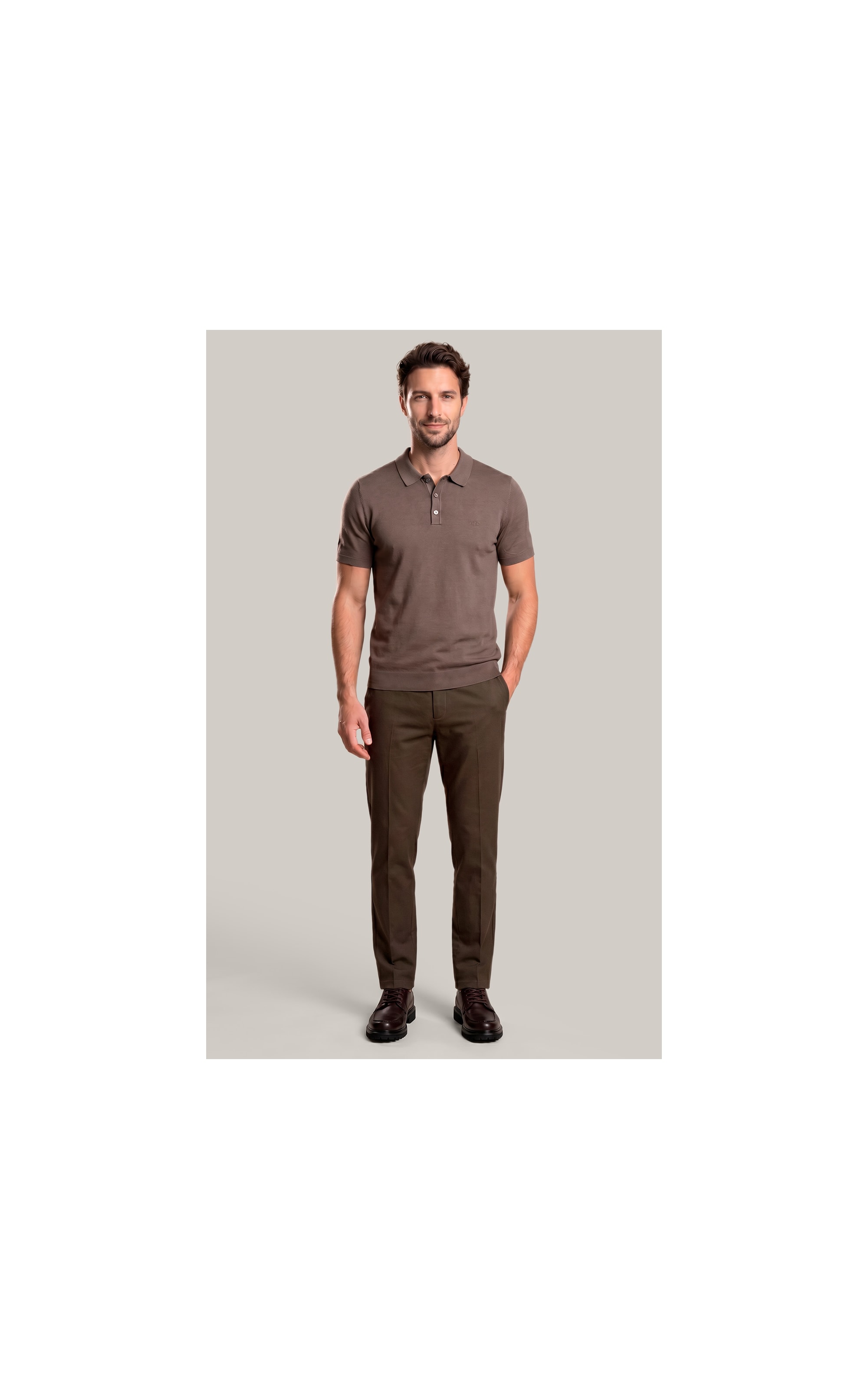 Tricot Polo Zeno Tech Castor