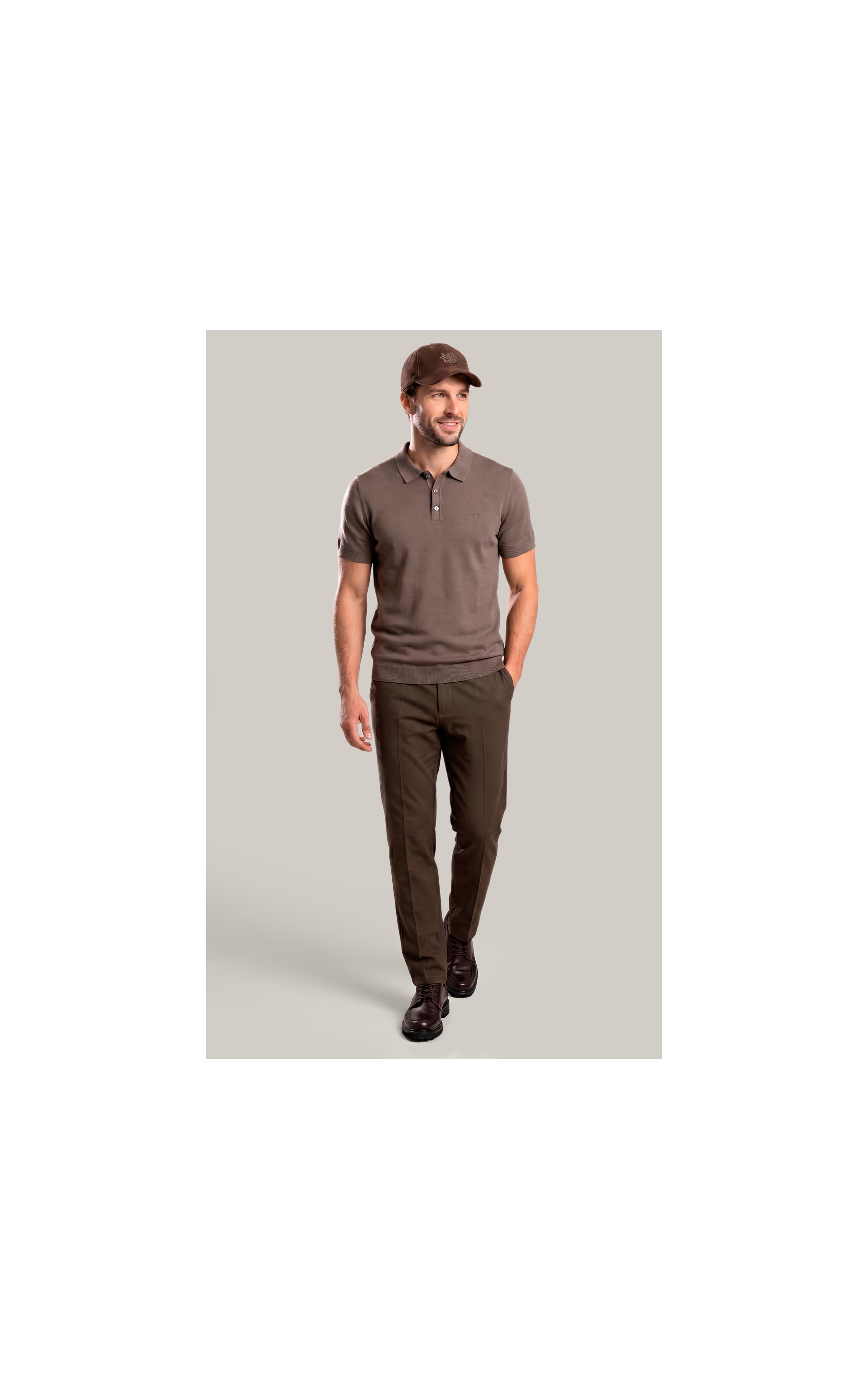 Tricot Polo Zeno Tech Castor