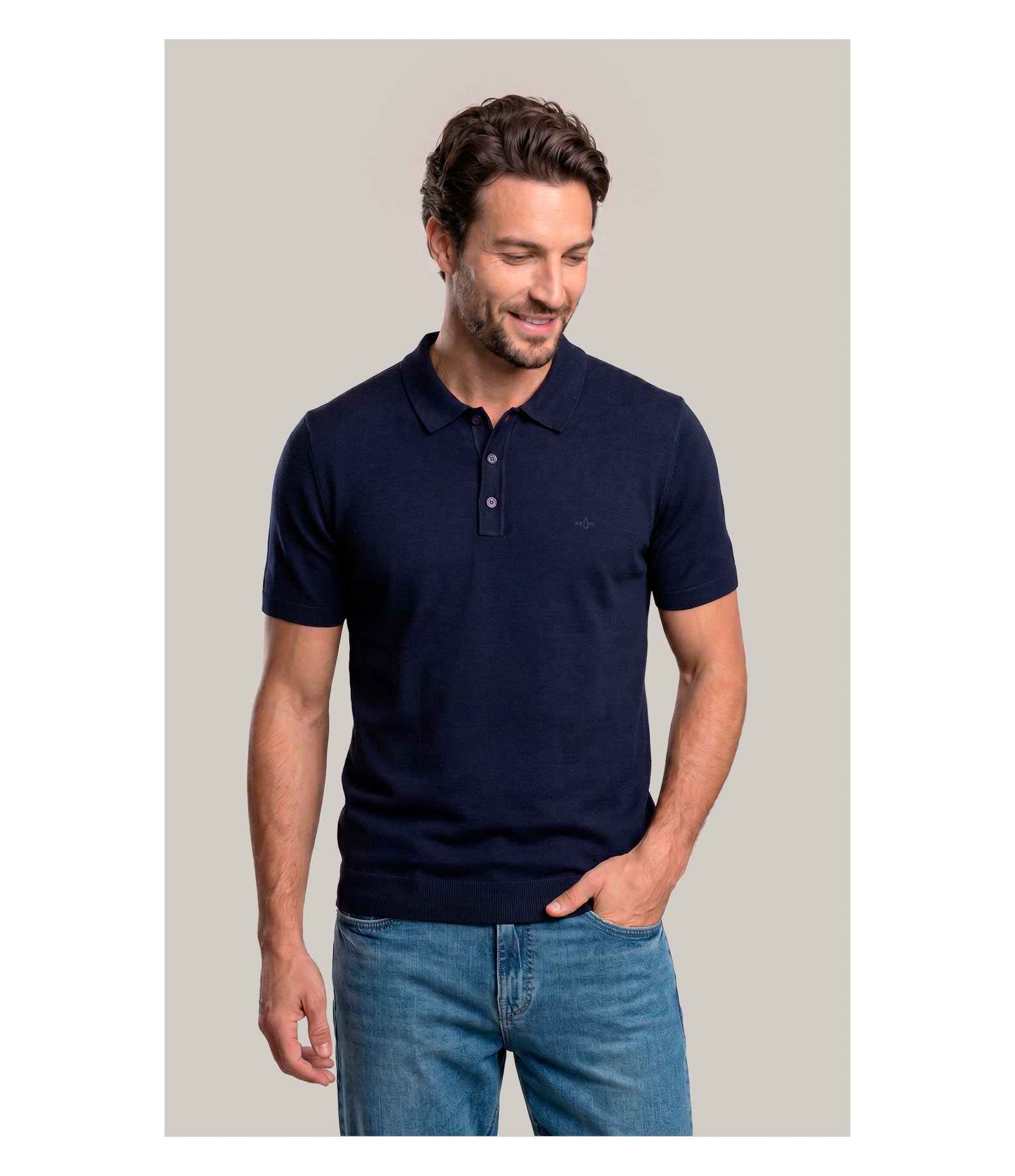 Tricot Polo Zeno Tech Dark Navy