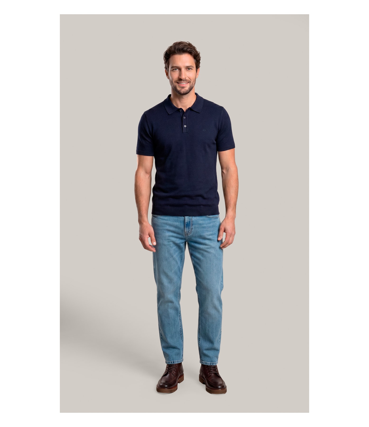 Tricot Polo Zeno Tech Dark Navy