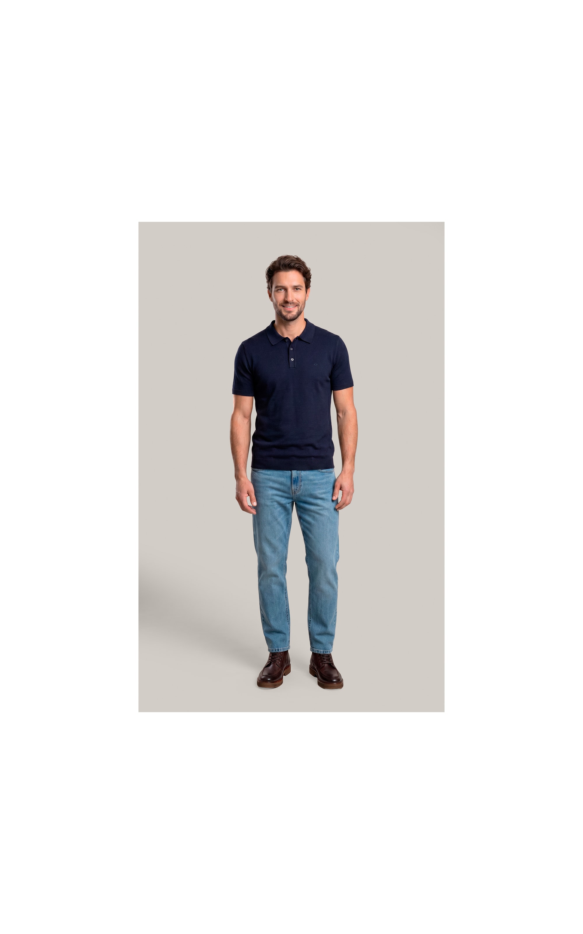 Tricot Polo Zeno Tech Dark Navy