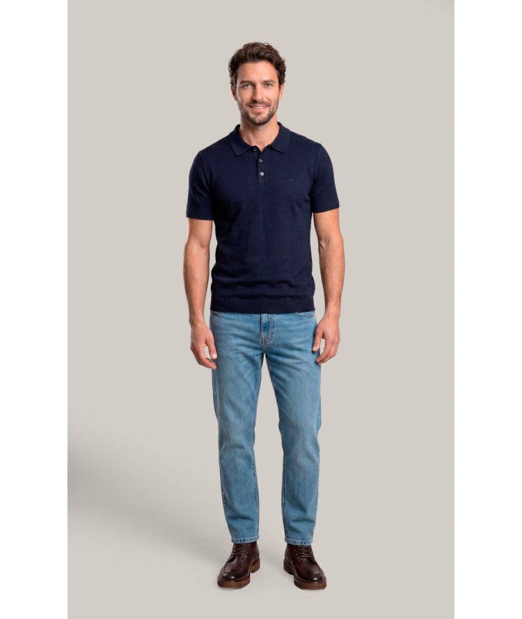 Tricot Polo Zeno Tech Dark Navy
