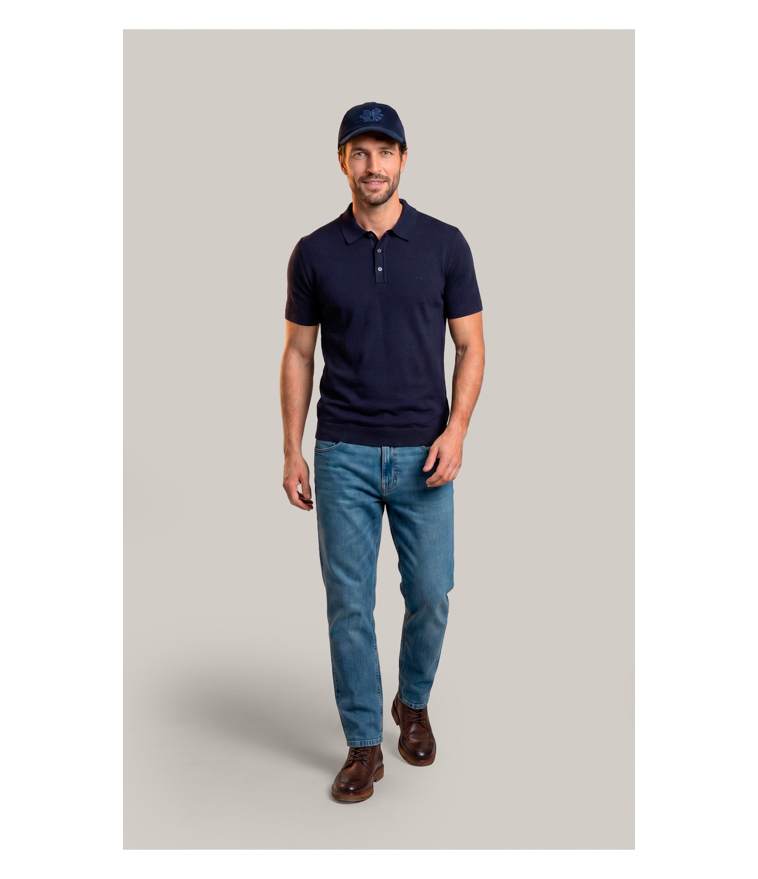 Tricot Polo Zeno Tech Dark Navy