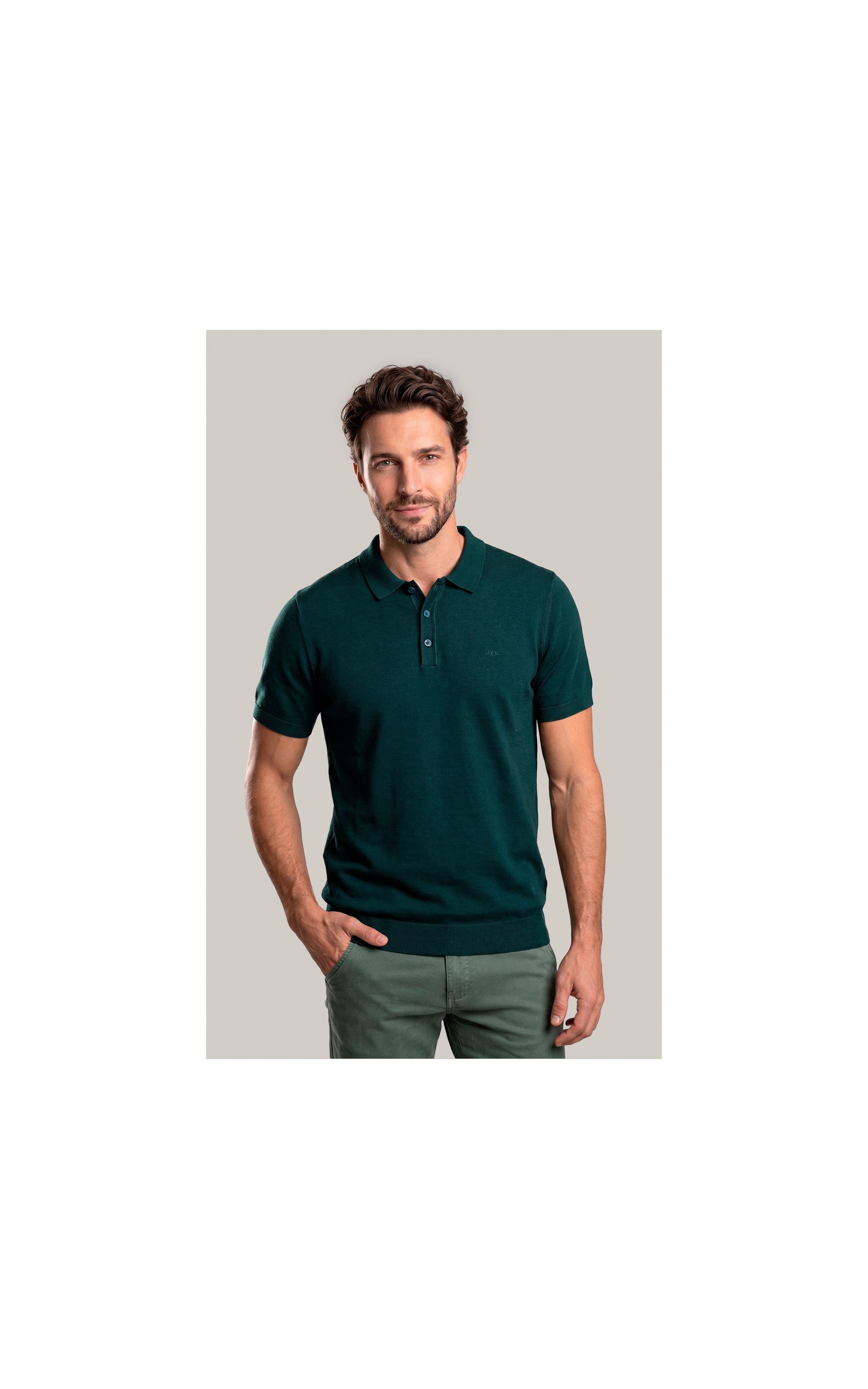 Tricot Polo Zeno Tech Verde Escuro