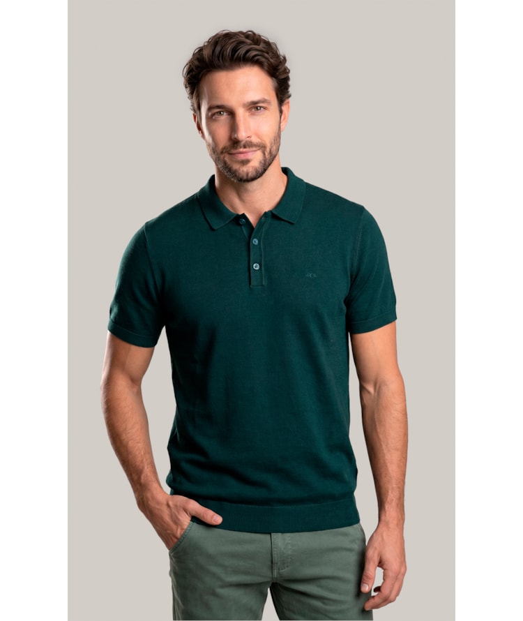 Tricot Polo Zeno Tech Verde Escuro