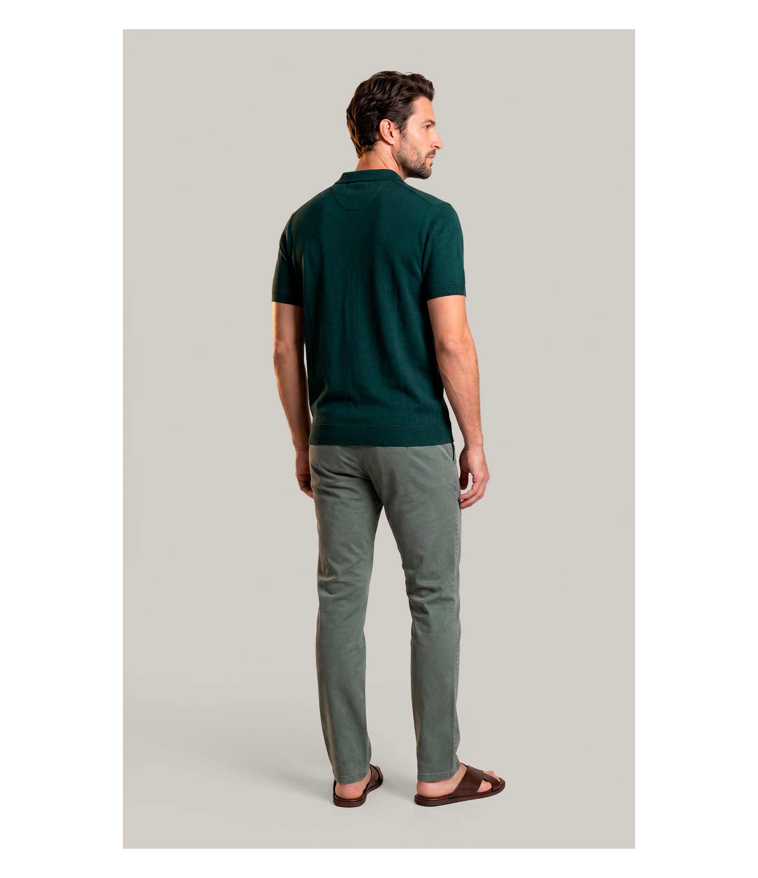 Tricot Polo Zeno Tech Verde Escuro