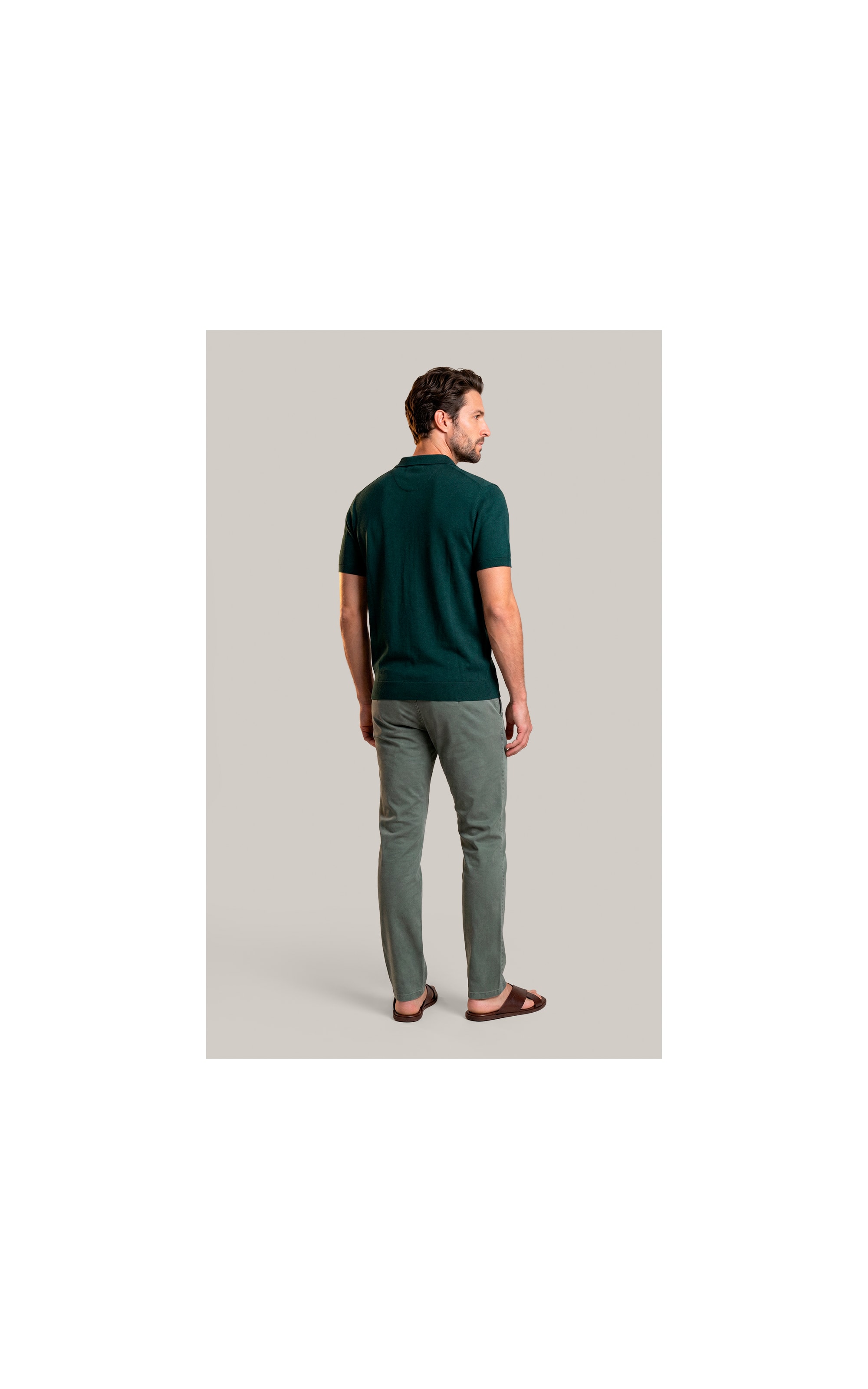 Tricot Polo Zeno Tech Verde Escuro