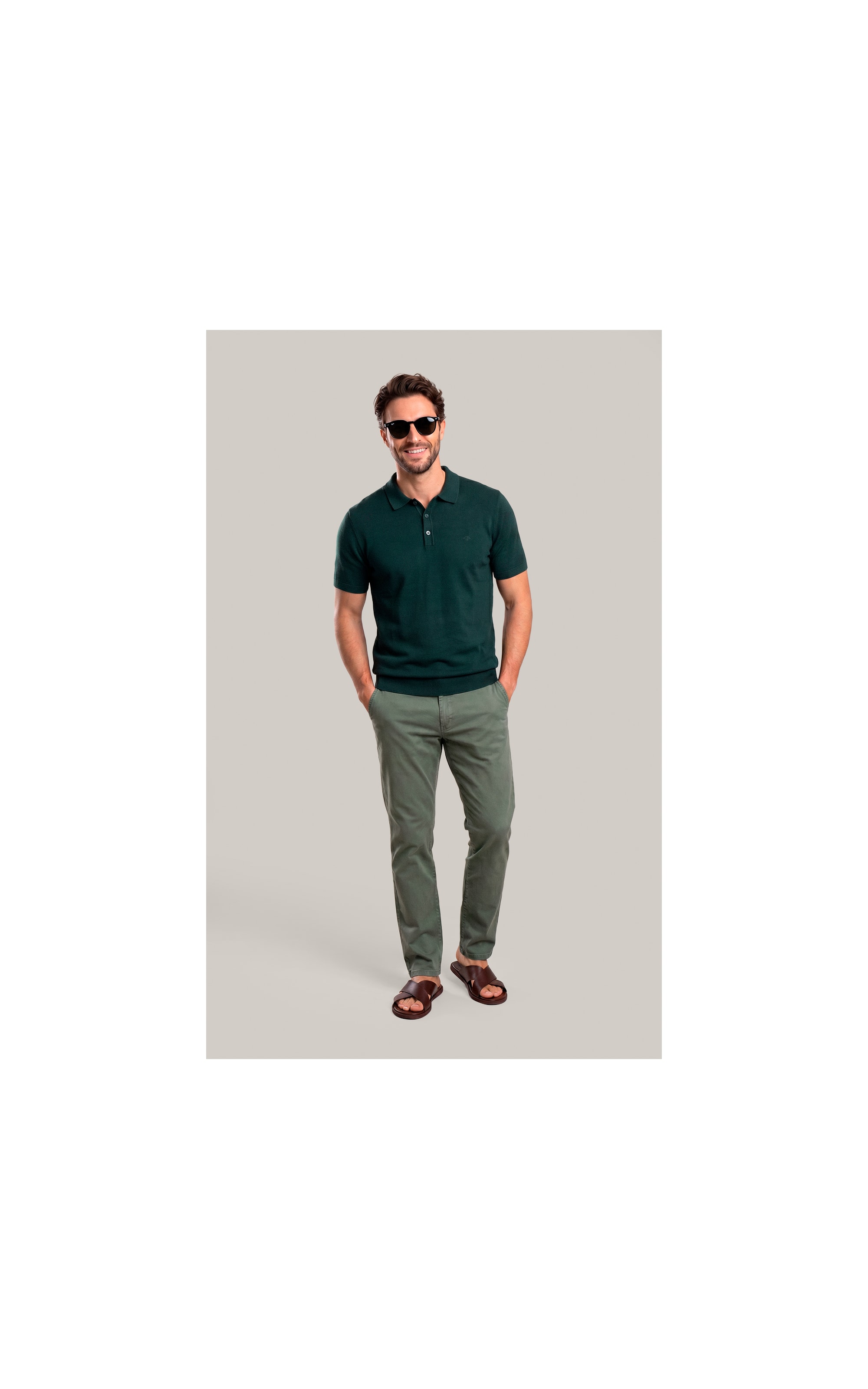 Tricot Polo Zeno Tech Verde Escuro