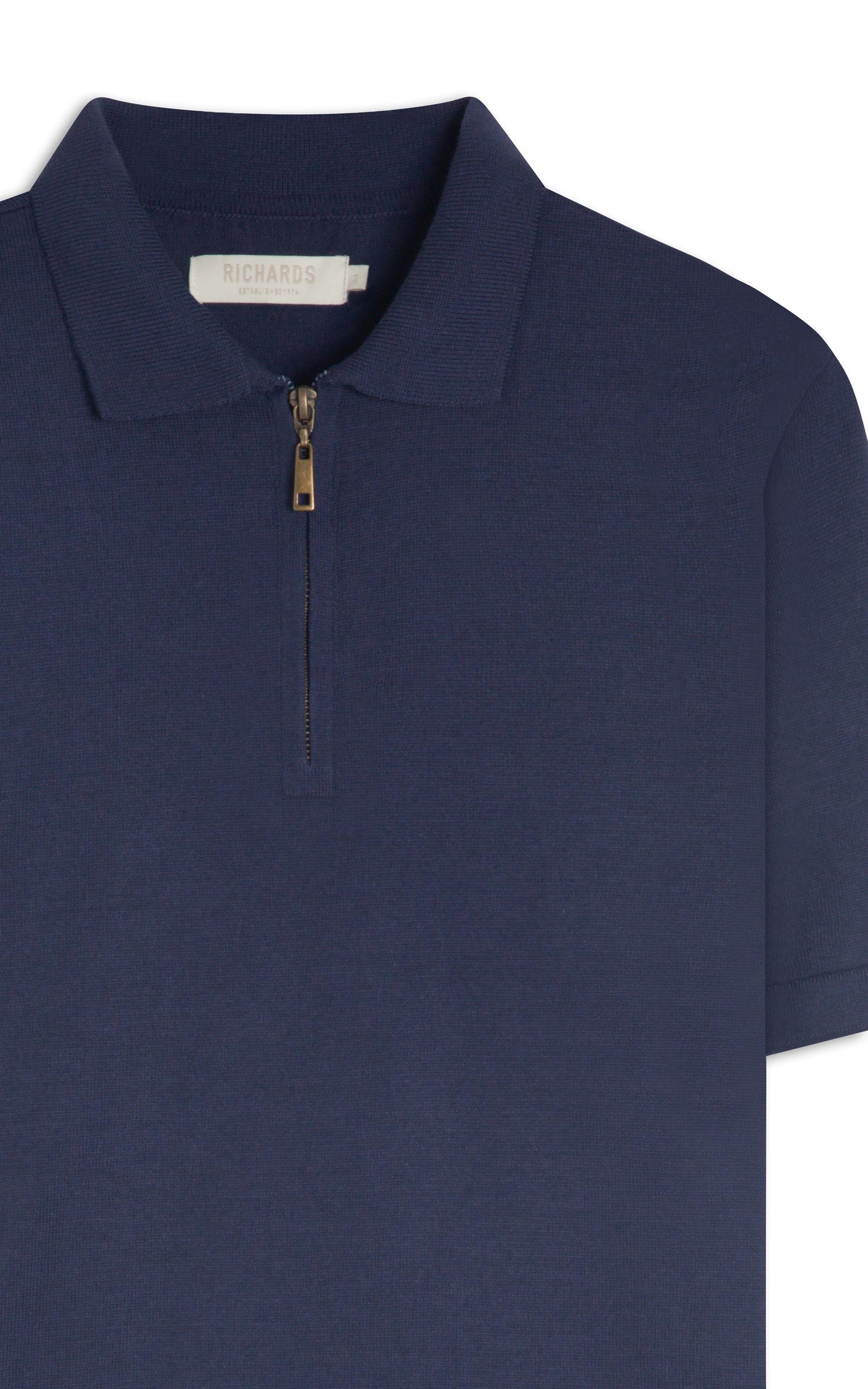 Tricot Polo Ziper Serido Mc Dark Navy