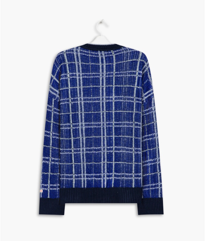 Tricot Puebla Xadrez Marinho