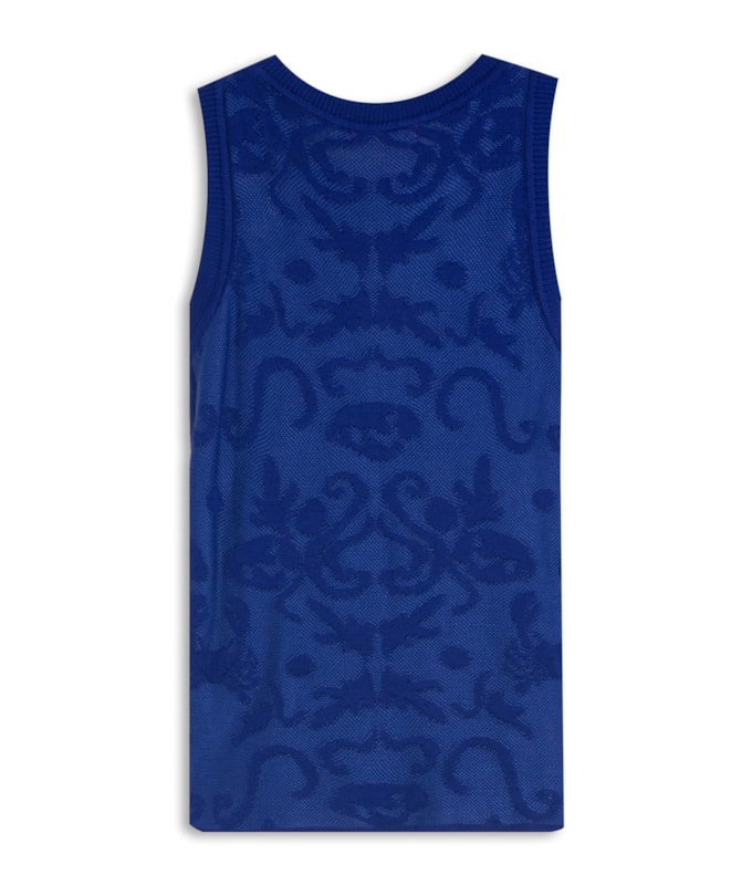 Tricot Regata Giz Jacquard Azul Bic