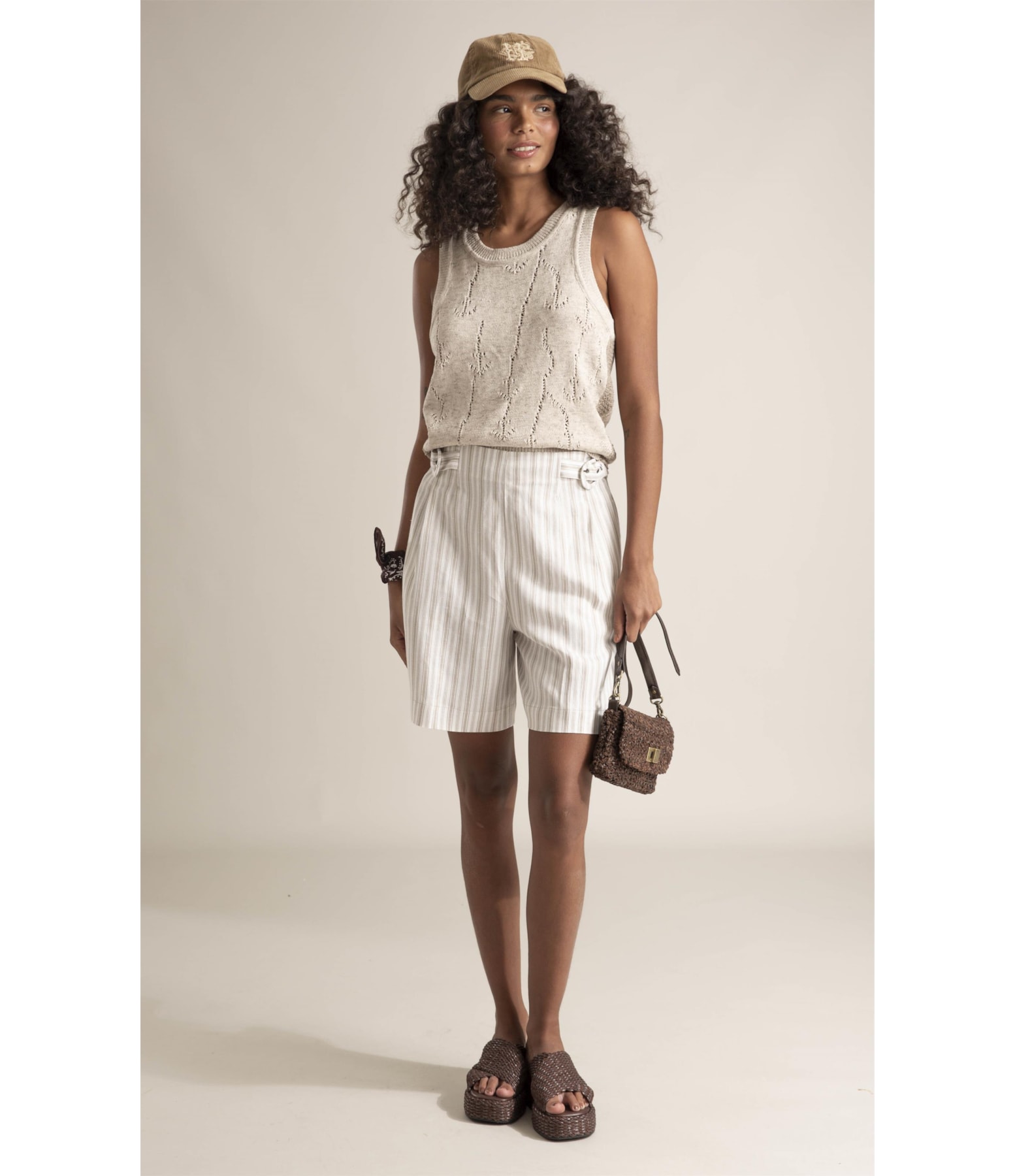 Tricot Regata Iris Jacquard Cordas Natural