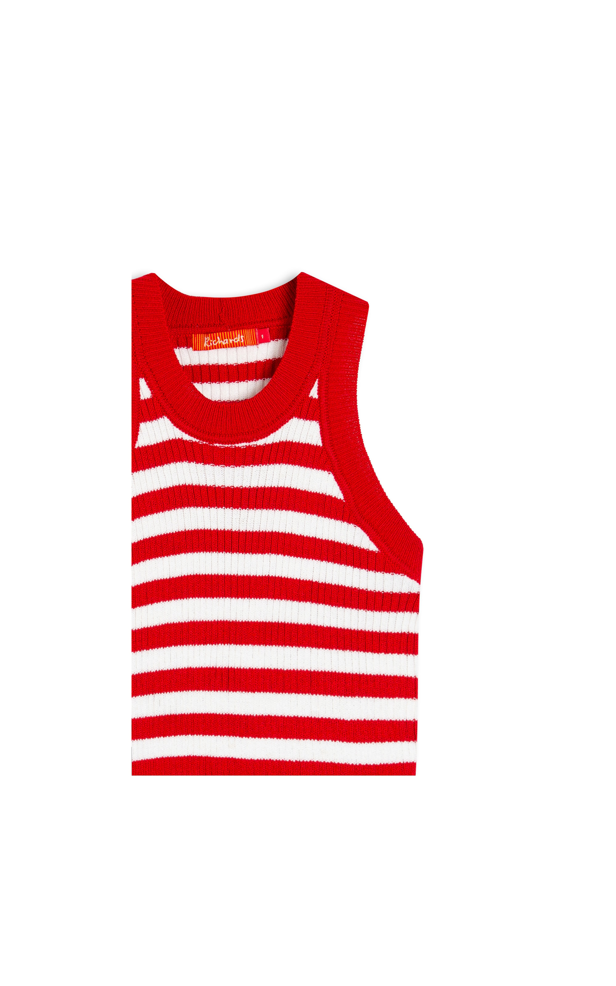 Tricot Regata Lila Listrado Vermelho