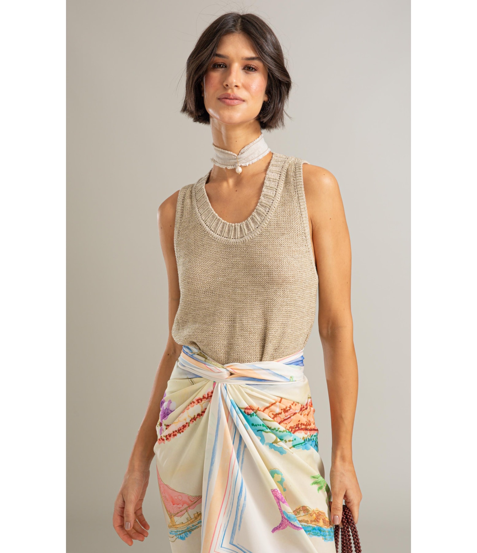 Tricot Regata Lira Shine Natural