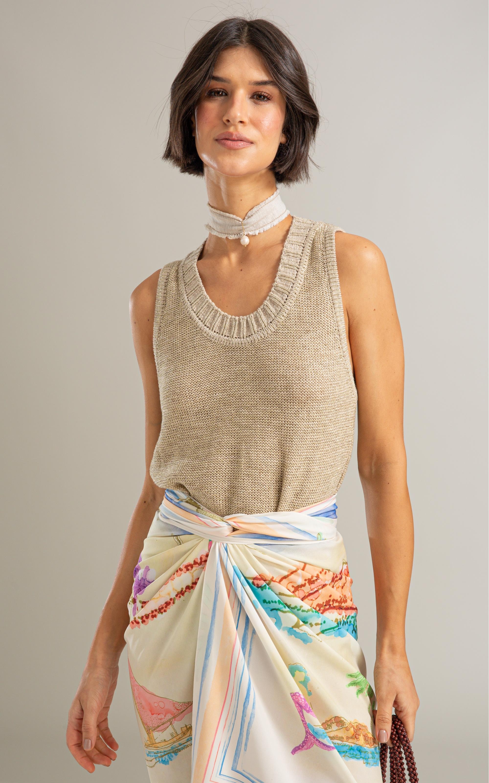 Tricot Regata Lira Shine Natural