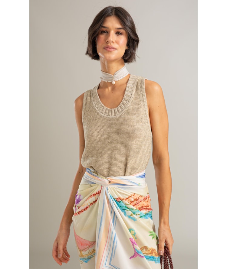 Tricot Regata Lira Shine Natural