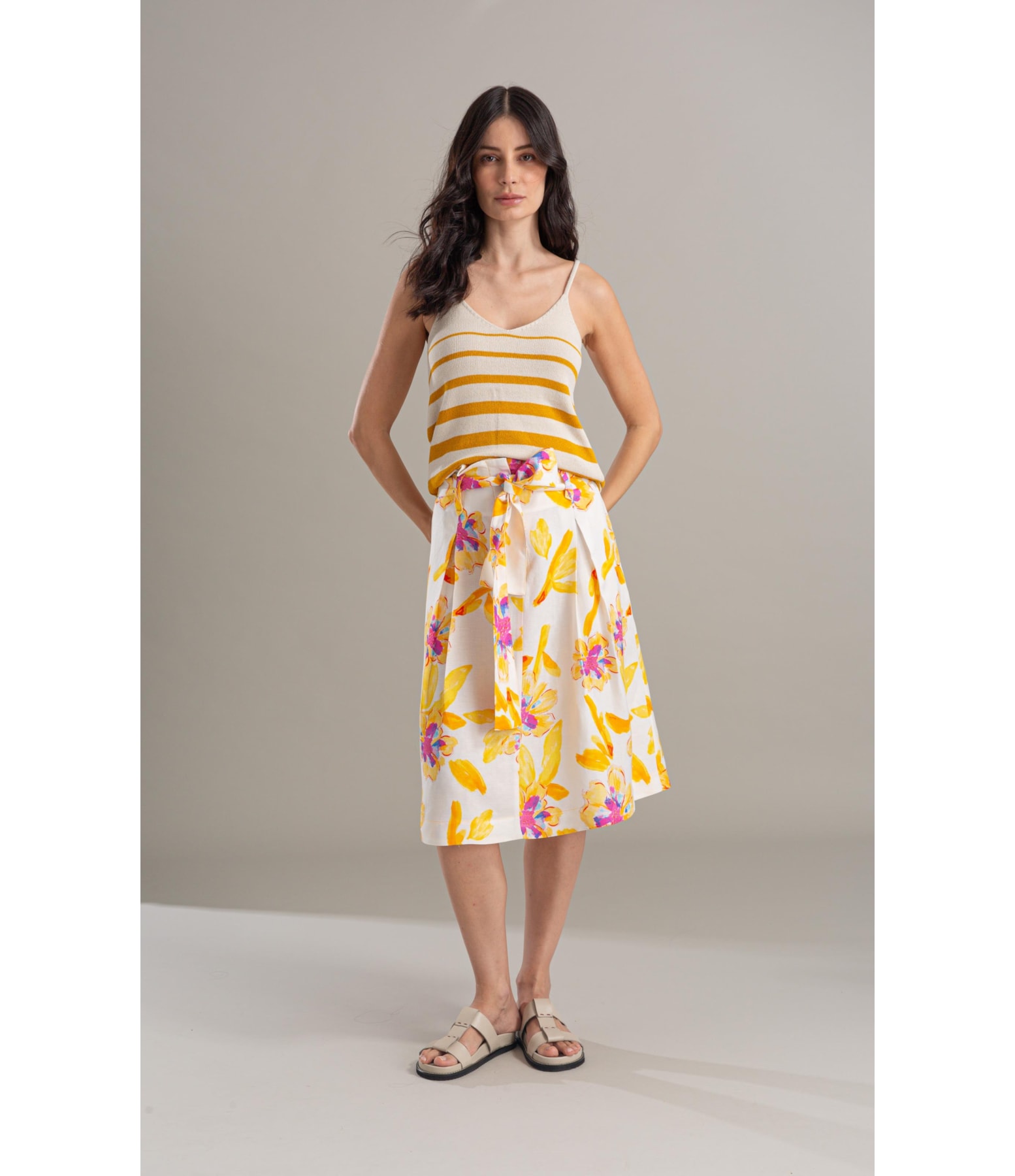 Tricot Regata Luna Listrado Amarelo