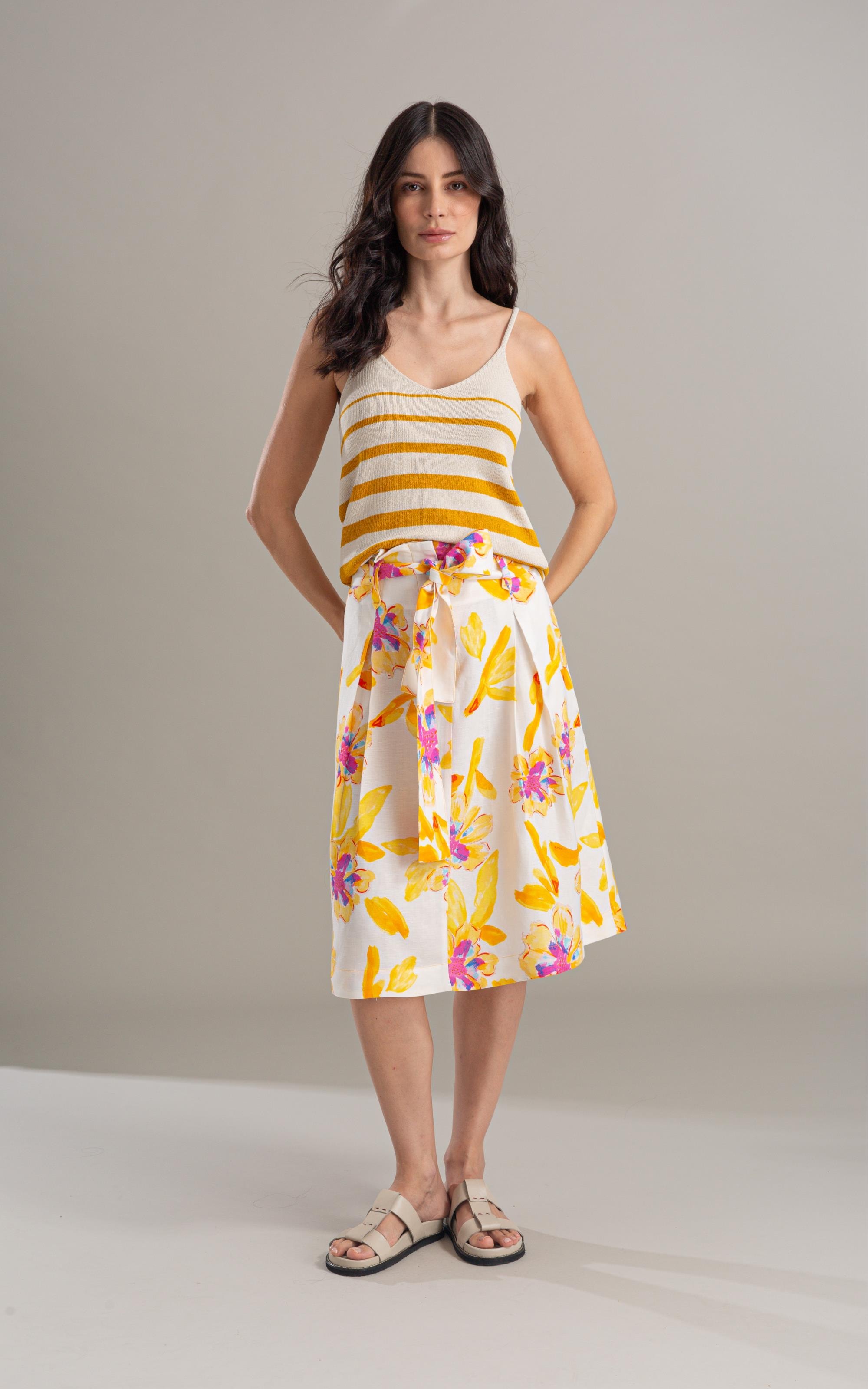 Tricot Regata Luna Listrado Amarelo