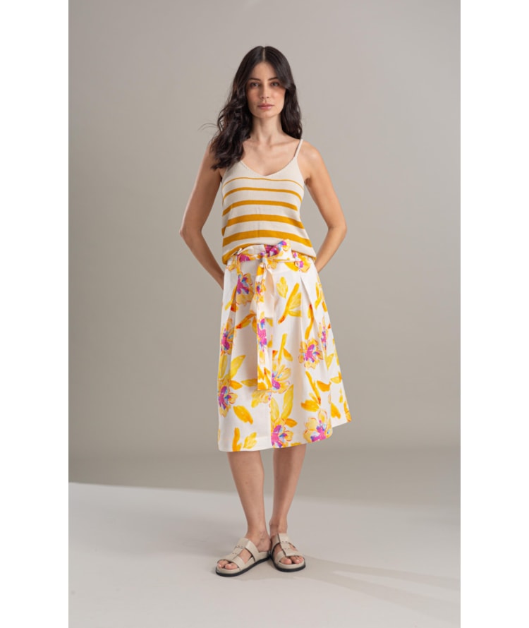 Tricot Regata Luna Listrado Amarelo
