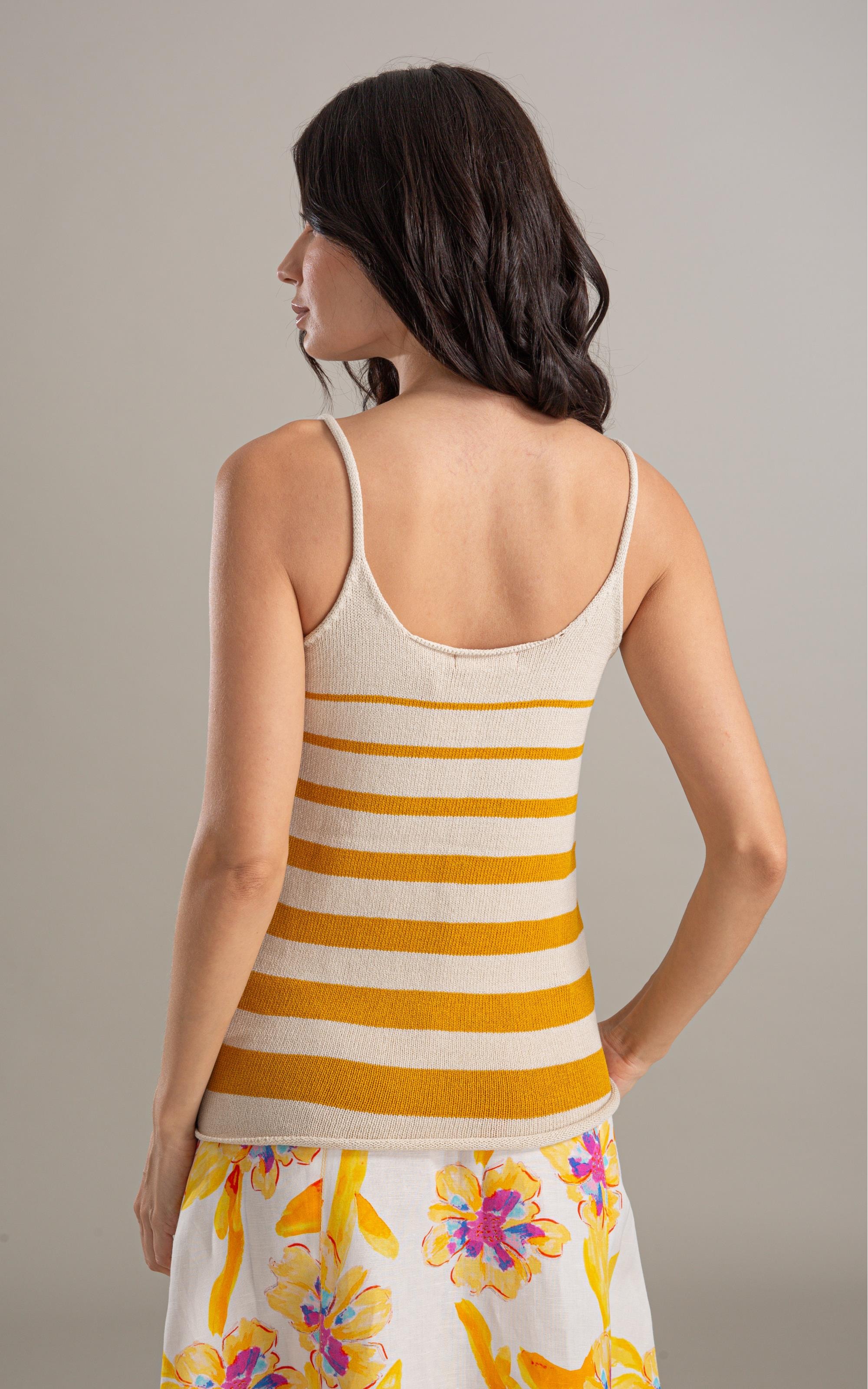 Tricot Regata Luna Listrado Amarelo