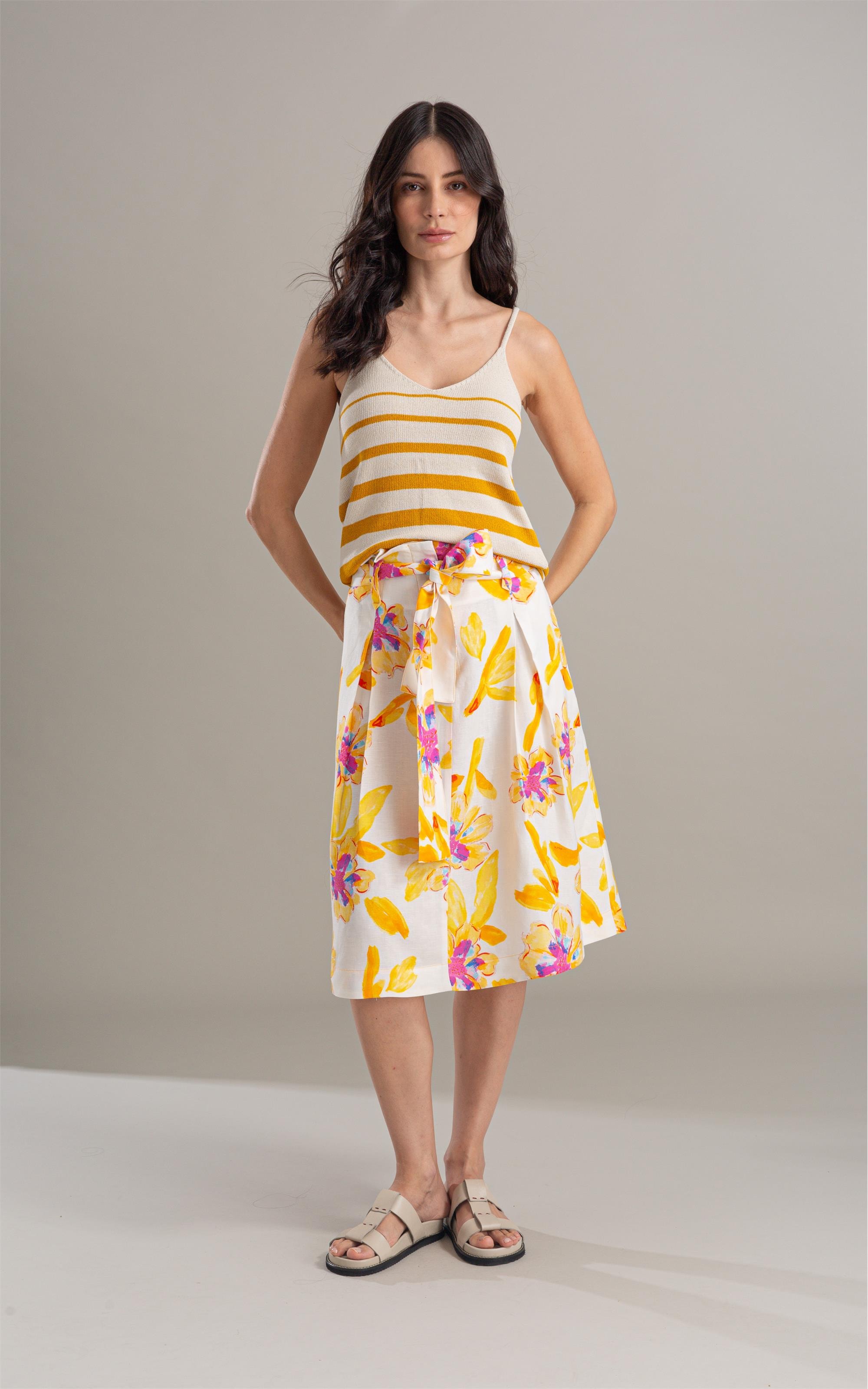 Tricot Regata Luna Listrado Amarelo