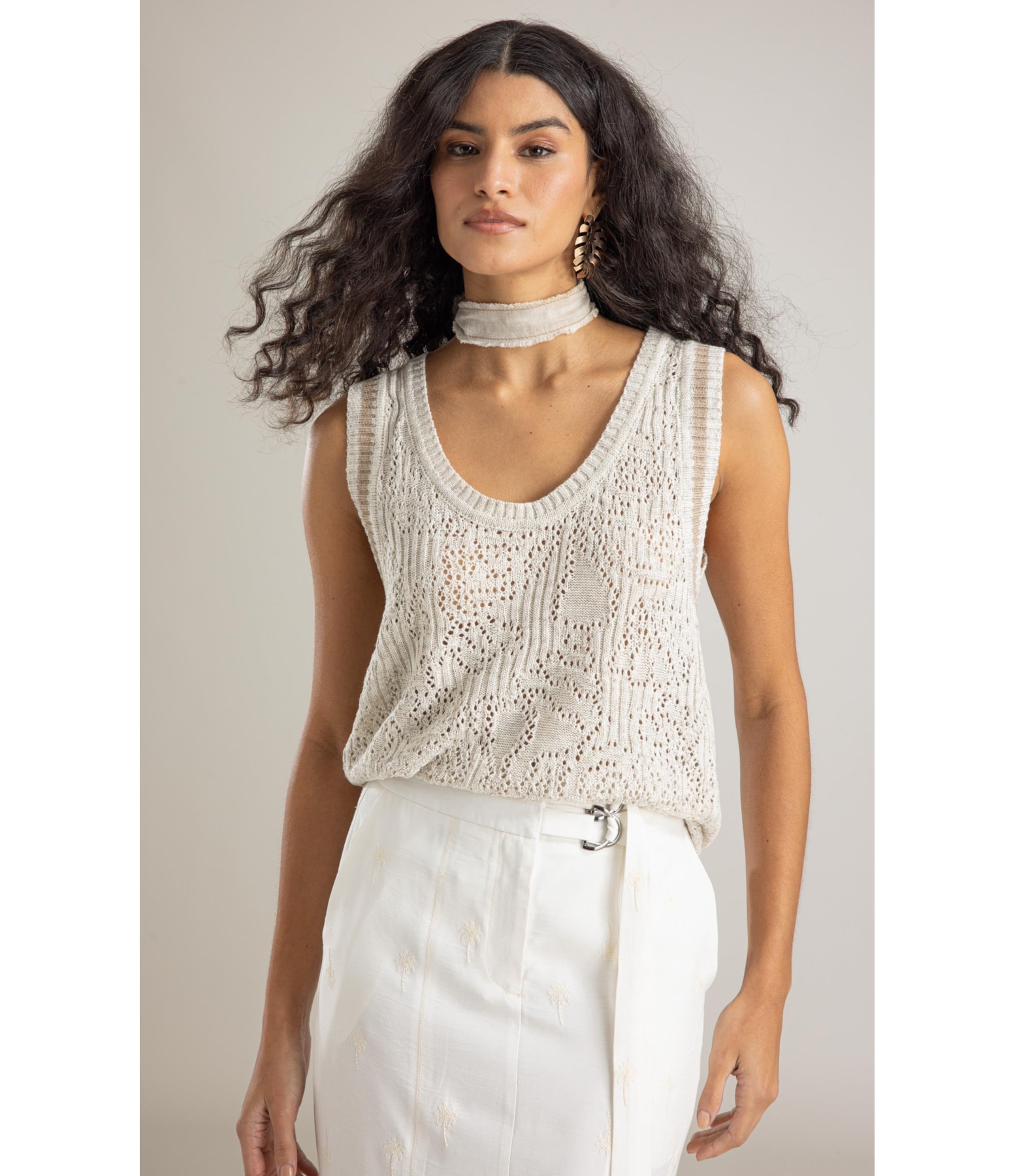 Tricot Regata Nara Stitch Jacquard Caqui